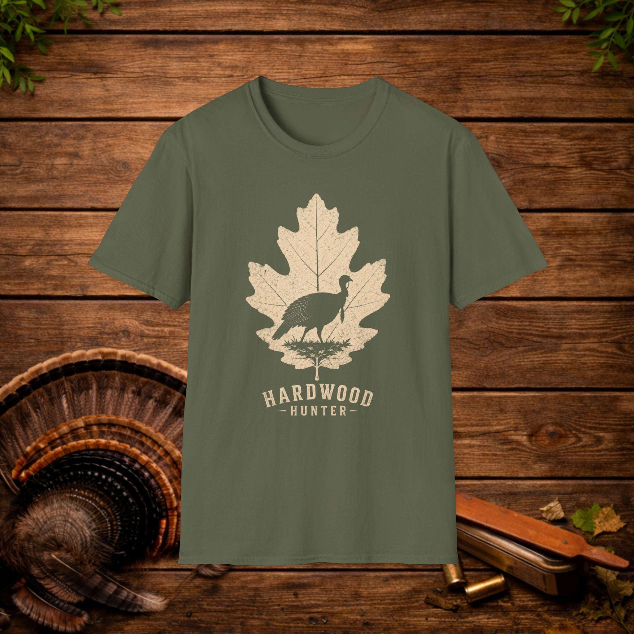 Hardwood Hunter Turkey T-Shirt — Autumn Leaf Turkey Graphic Tee