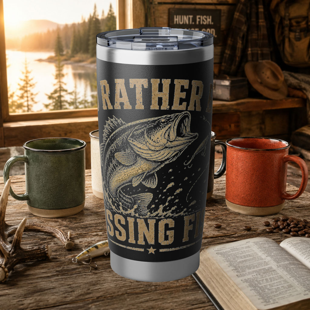 Rather Be Missing Fish 20oz Tumbler - Insulated Fishing Travel Mug