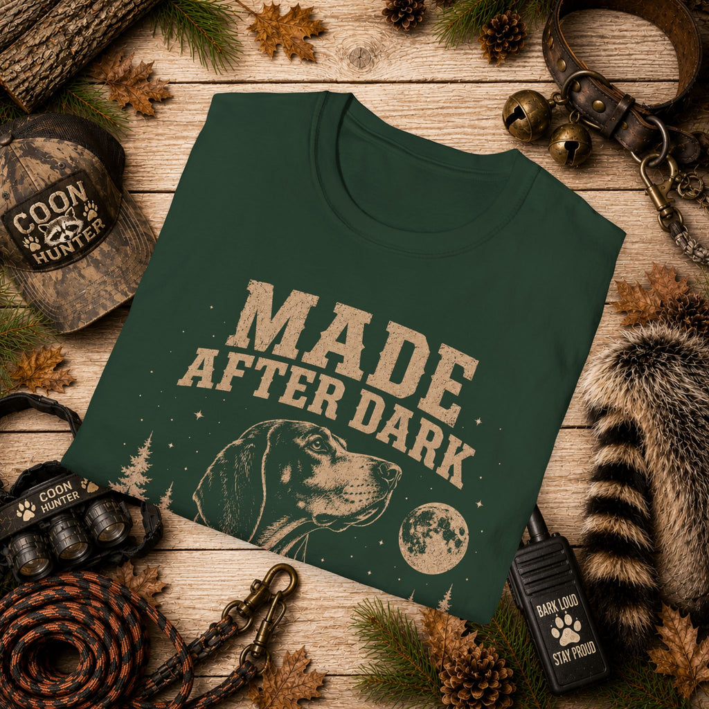Made After Dark Coonhunter T-Shirt | Vintage Night Hunting Coonhound Tee | Wild Wonderful Wear