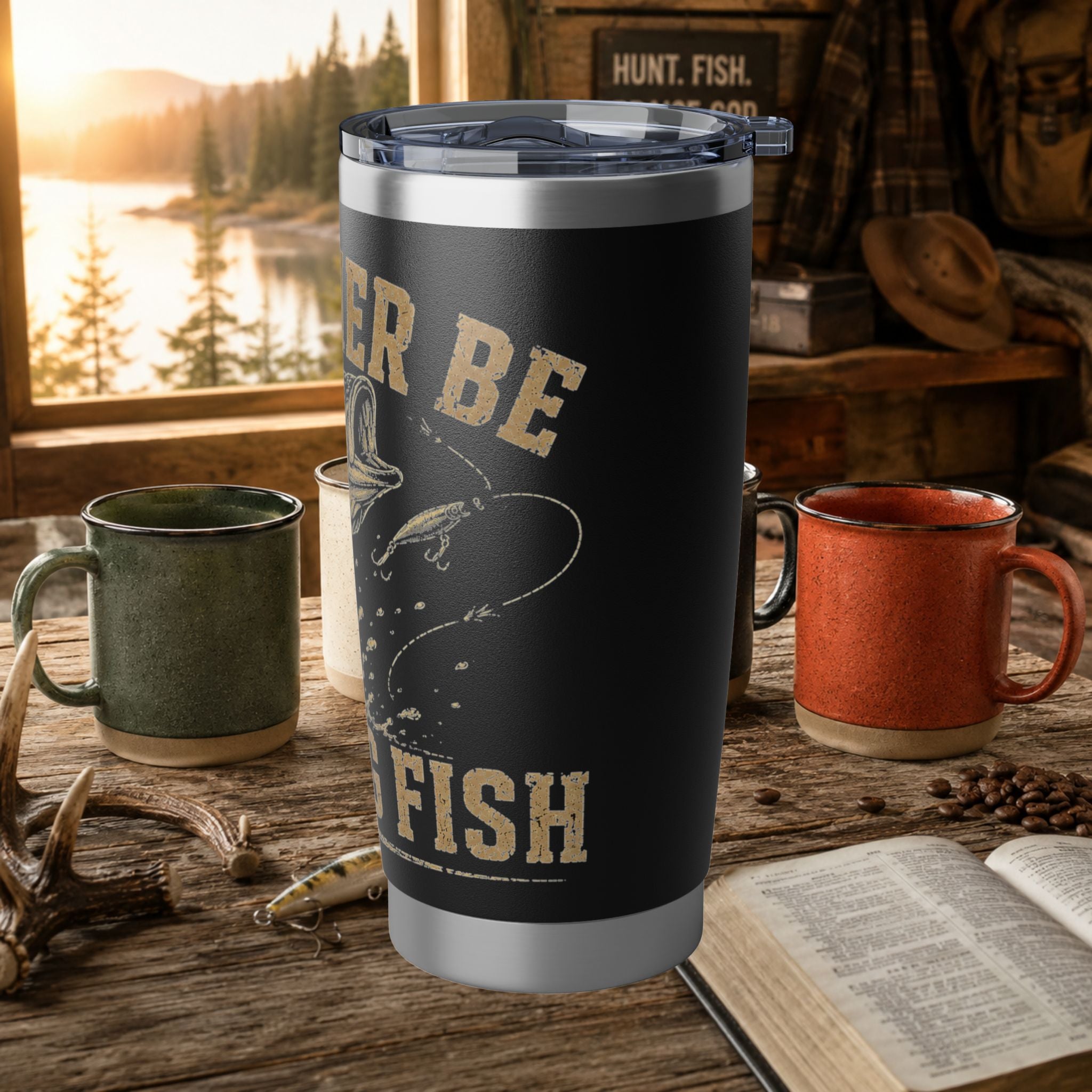 Rather Be Missing Fish 20oz Tumbler - Insulated Fishing Travel Mug