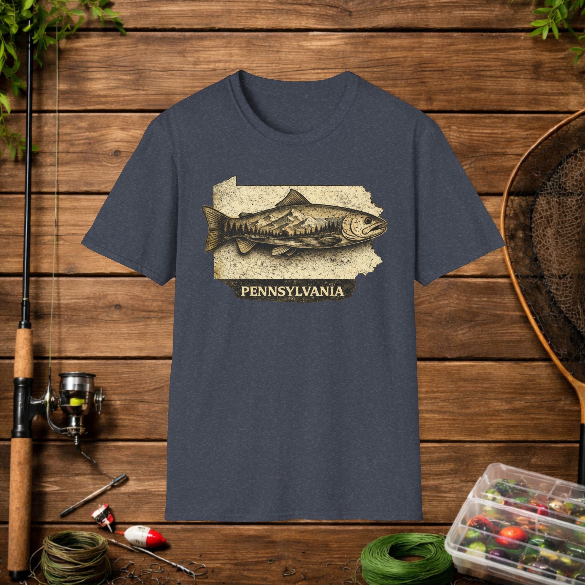 Pennsylvania Trout Fishing Shirt – Vintage PA Trout Angler Tee – Fly Fishing Apparel – Keystone State Fisherman Gift