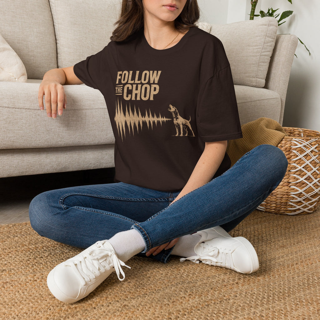 Follow The Chop Coon Hunting T-Shirt | Houndsman Dog Waveform Graphic Tee | Wild Wonderful Wear