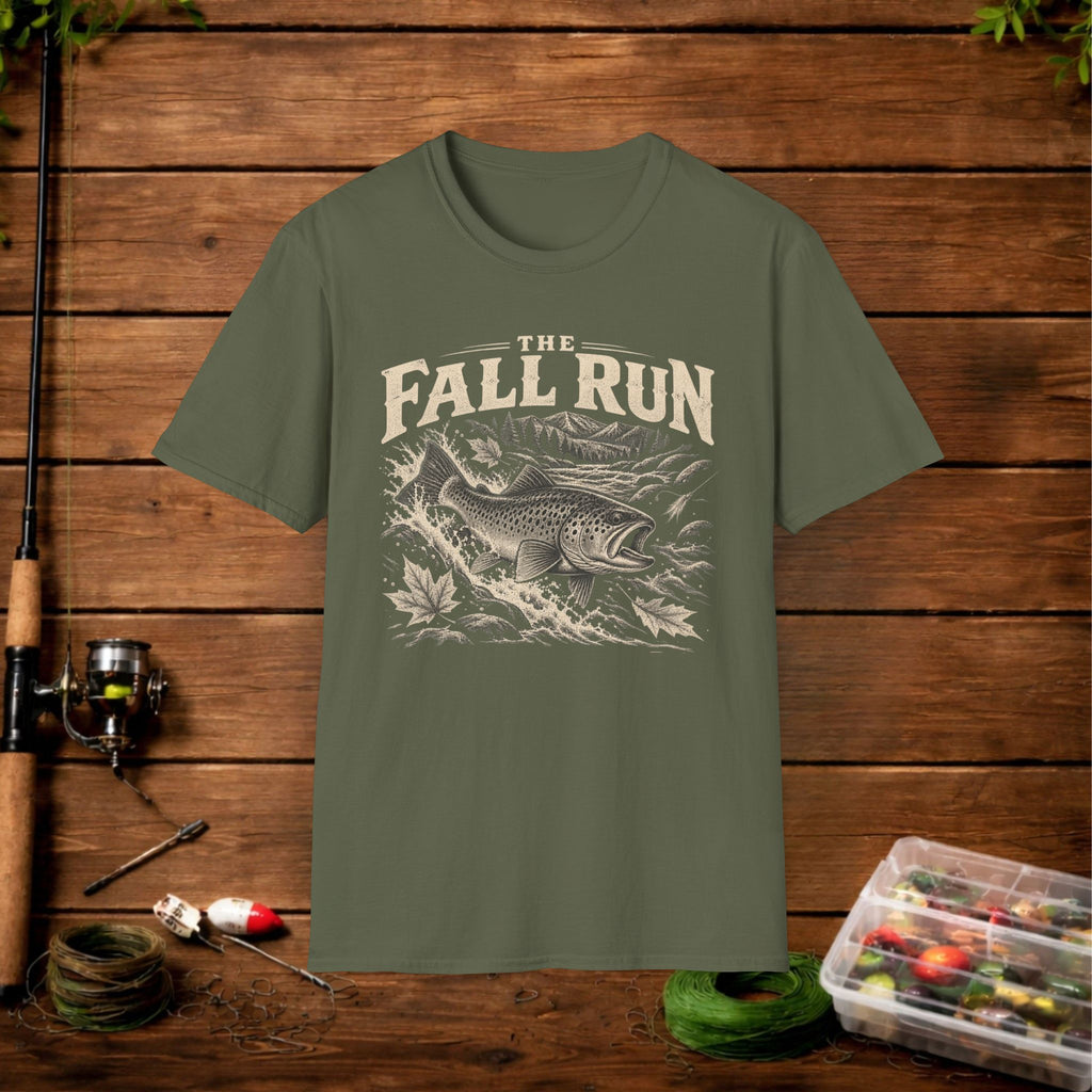 The Fall Run Fishing T-Shirt — Vintage Trout Design