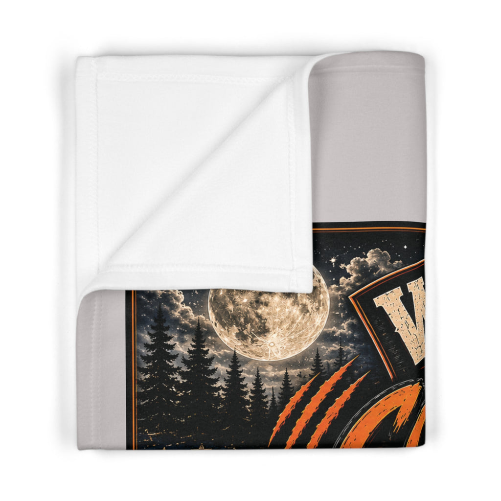 Wyoming Coonhunters Club Soft Fleece Baby Blanket — Vintage Moonlight Hunting Design