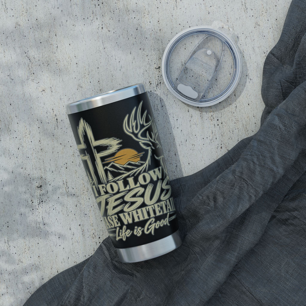I Follow Jesus Chase Whitetails 20oz Tumbler | Christian Hunting Cup