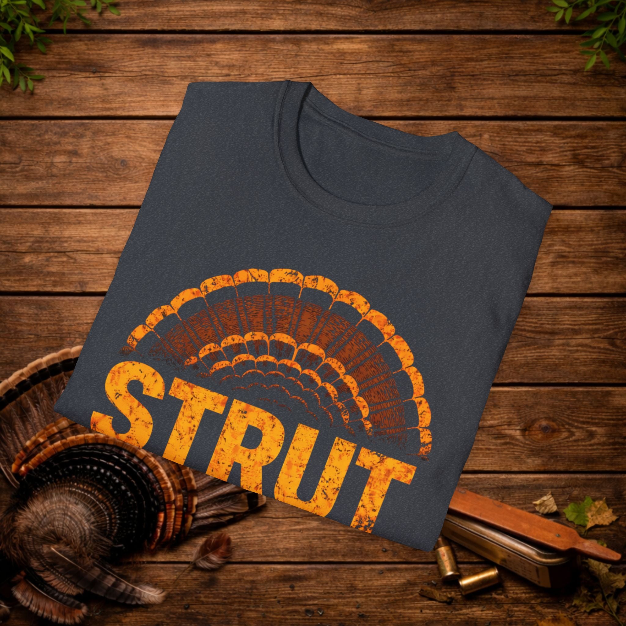 Strut at Dawn Turkey Hunting Shirt – Minimal Gobbler Tail Tee – Spring Turkey Season Hunter Shirt – Vintage Hunting Apparel
