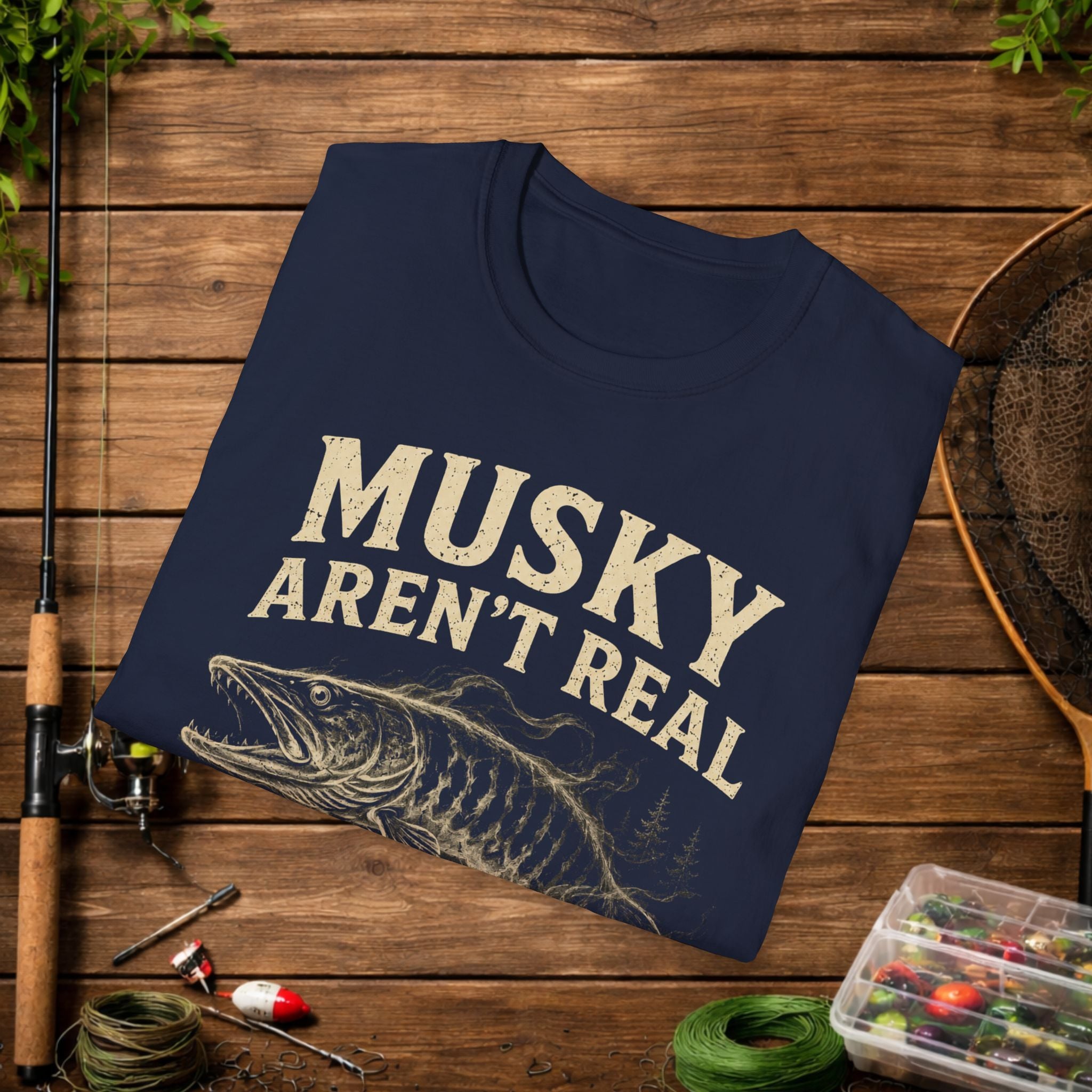 Musky Aren't Real T‑Shirt – Funny Muskie Fishing Shirt, 'Prove Me Wrong' Angler Tee