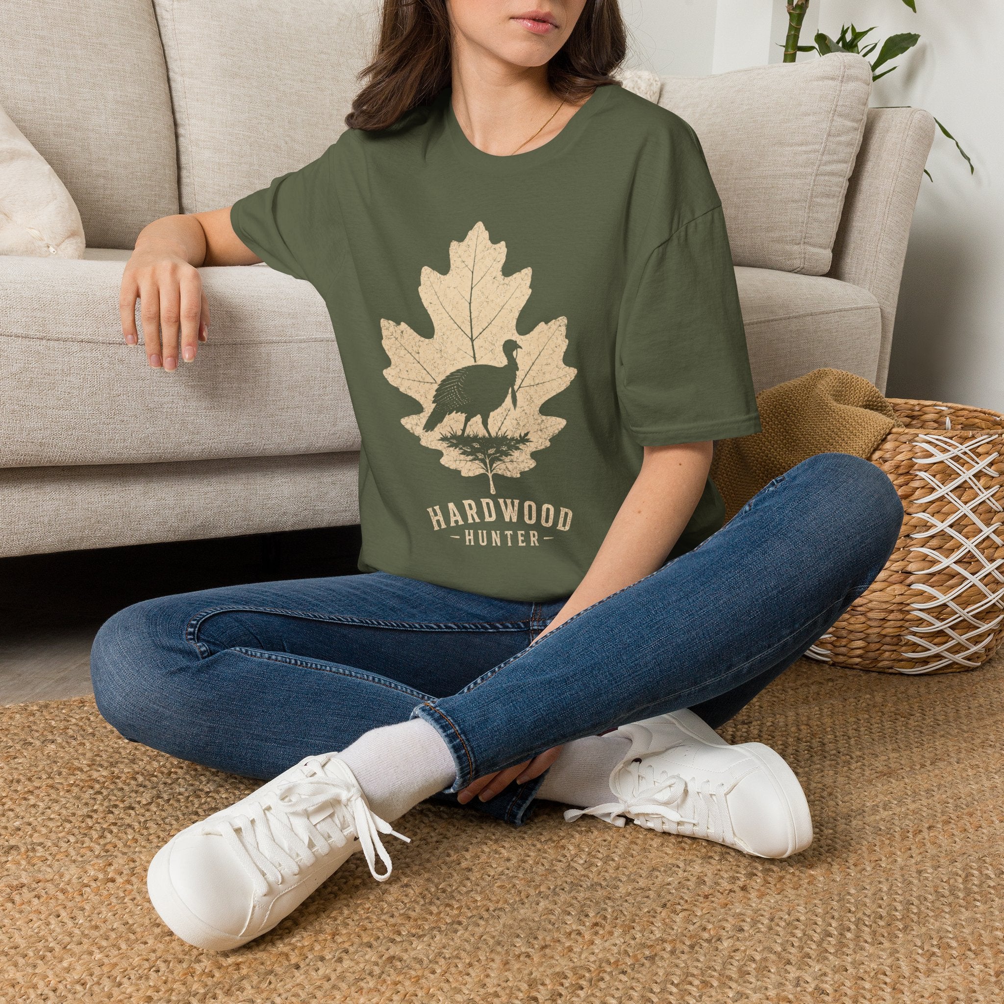 Hardwood Hunter Turkey T-Shirt — Autumn Leaf Turkey Graphic Tee