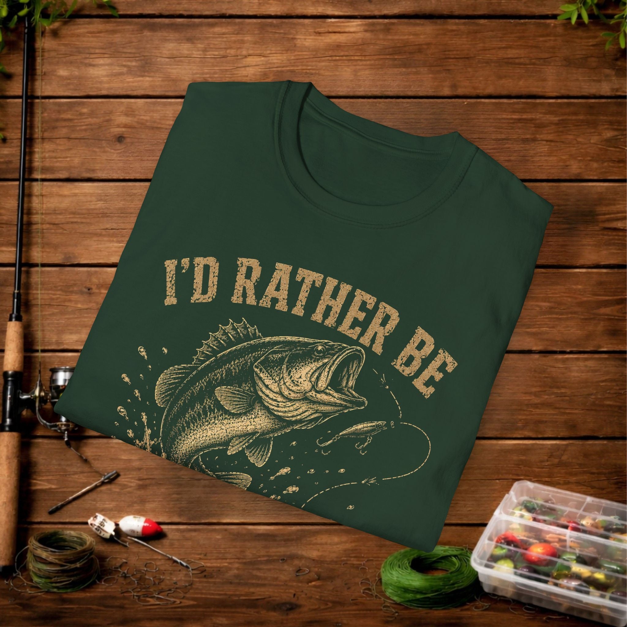 Fishing T-Shirt — "I'd Rather Be Missing Fish" Vintage Bass Graphic Tee