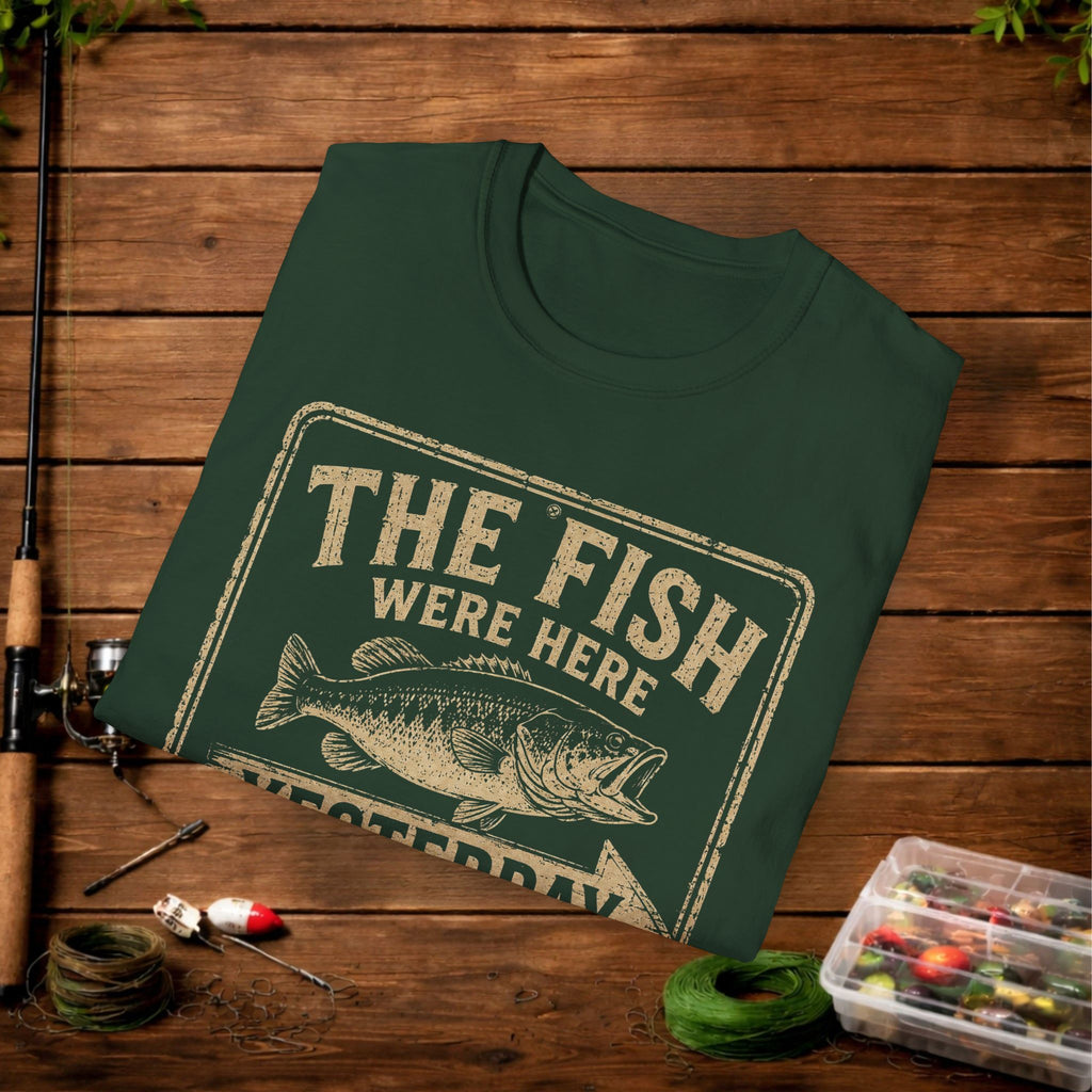 The Fish Were Here Yesterday T-Shirt — Vintage Fishing Tee for Anglers