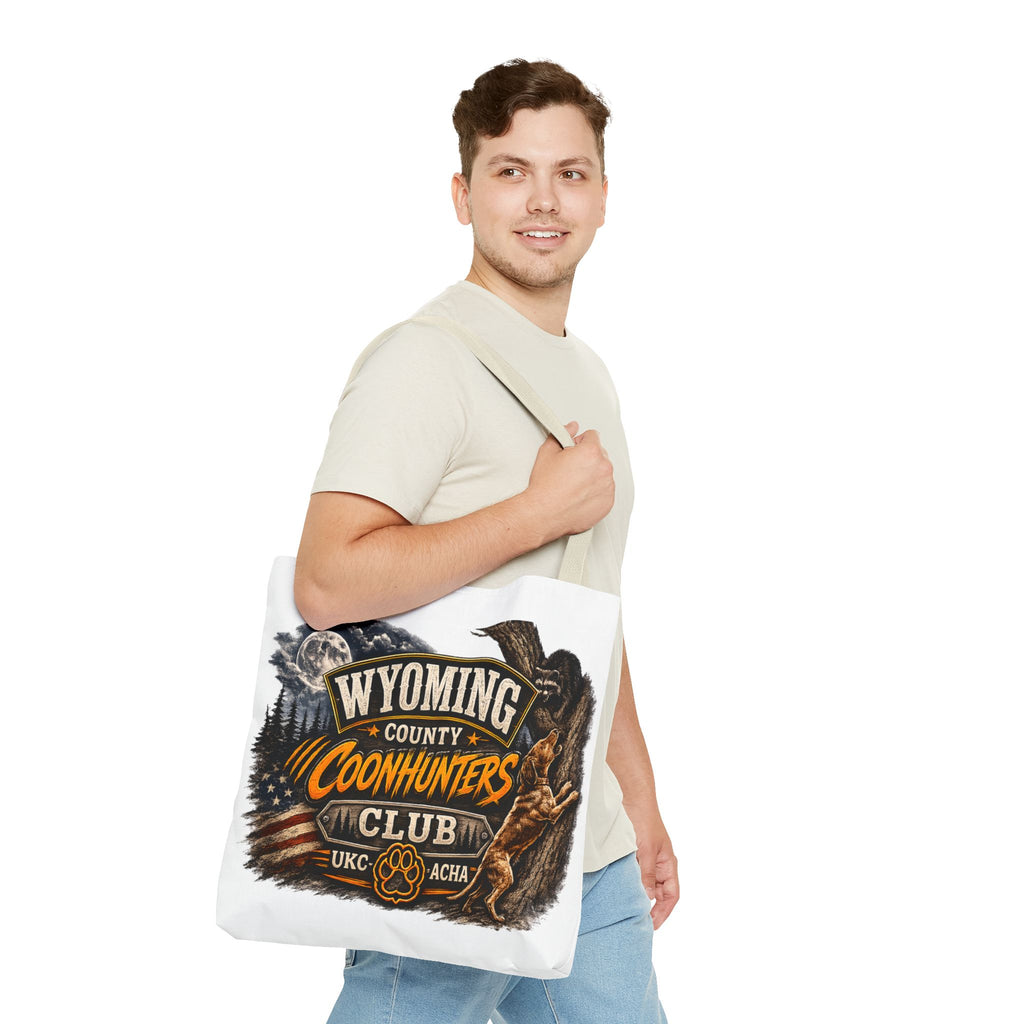 Coonhunters Club Wyoming Tote Bag — Vintage Hunting Patch Design
