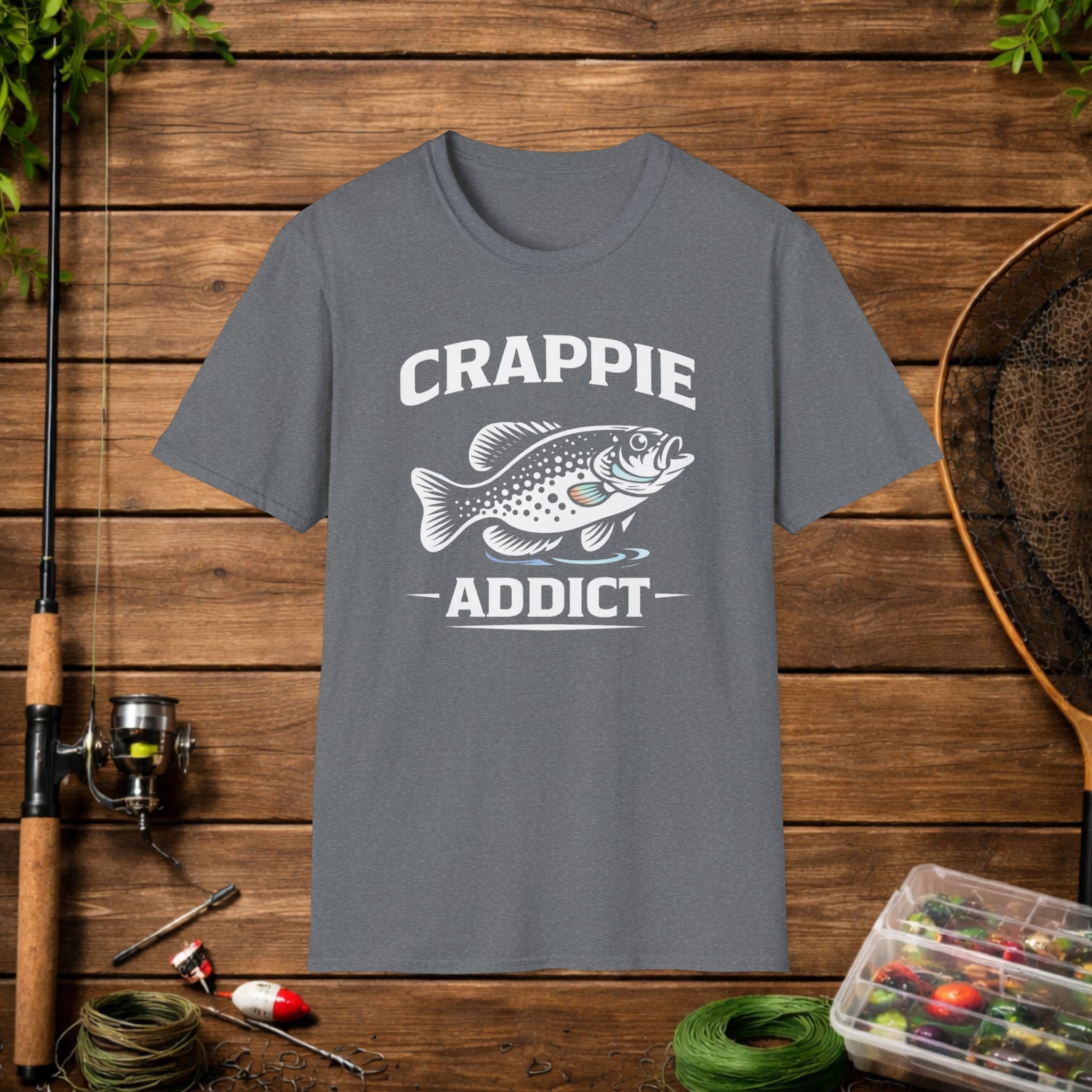 Crappie Addict Fishing T-Shirt – Crappie Angler Graphic Tee