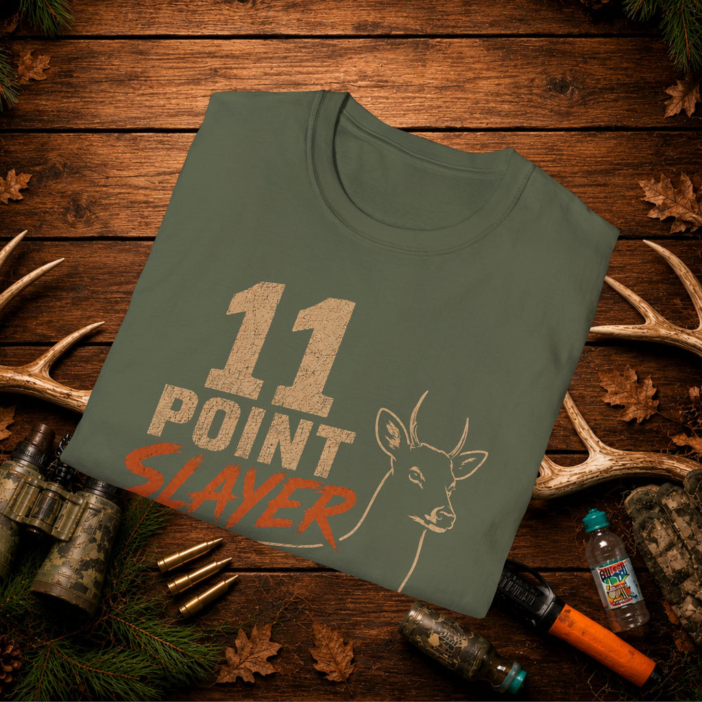 11 Point Slayer Deer T-Shirt — Hunting Buck Hunter Graphic Tee