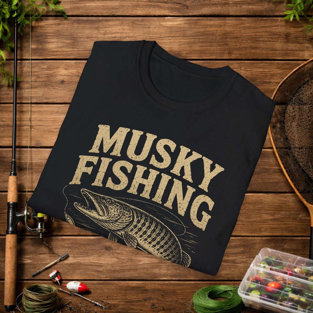 Musky Fishing T-Shirt – "Where 'Follows' Count As Success" Vintage Angler Tee