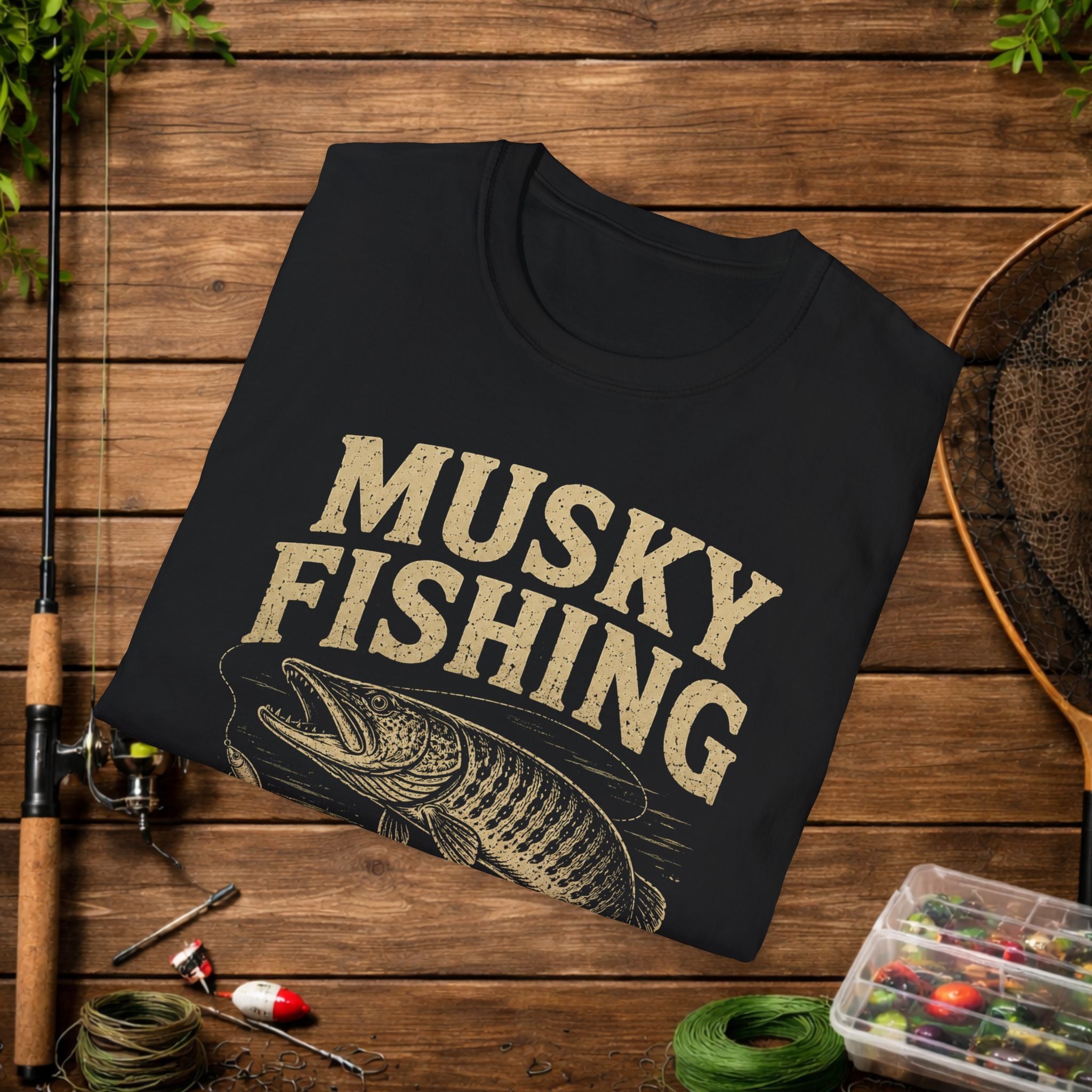 Musky Fishing T-Shirt – "Where 'Follows' Count As Success" Vintage Angler Tee