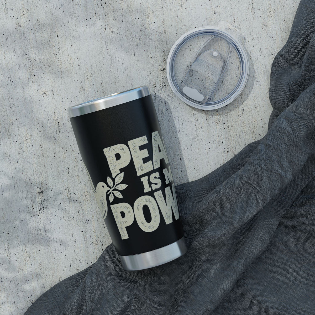 20oz Tumbler — "Peace Is Power" Insulated Travel Cup