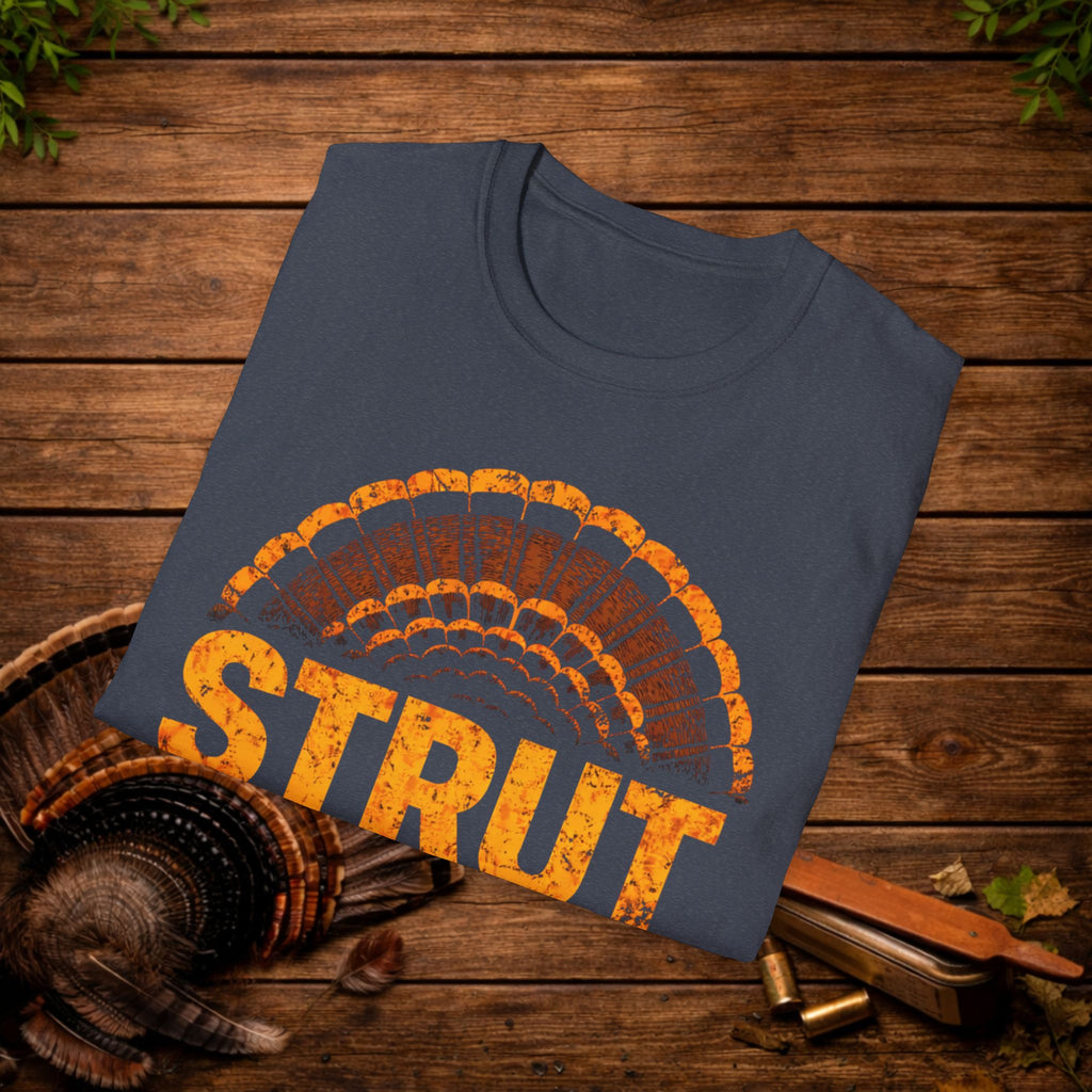 Strut at Dawn Turkey Hunting Shirt – Minimal Gobbler Tail Tee – Spring Turkey Season Hunter Shirt – Vintage Hunting Apparel