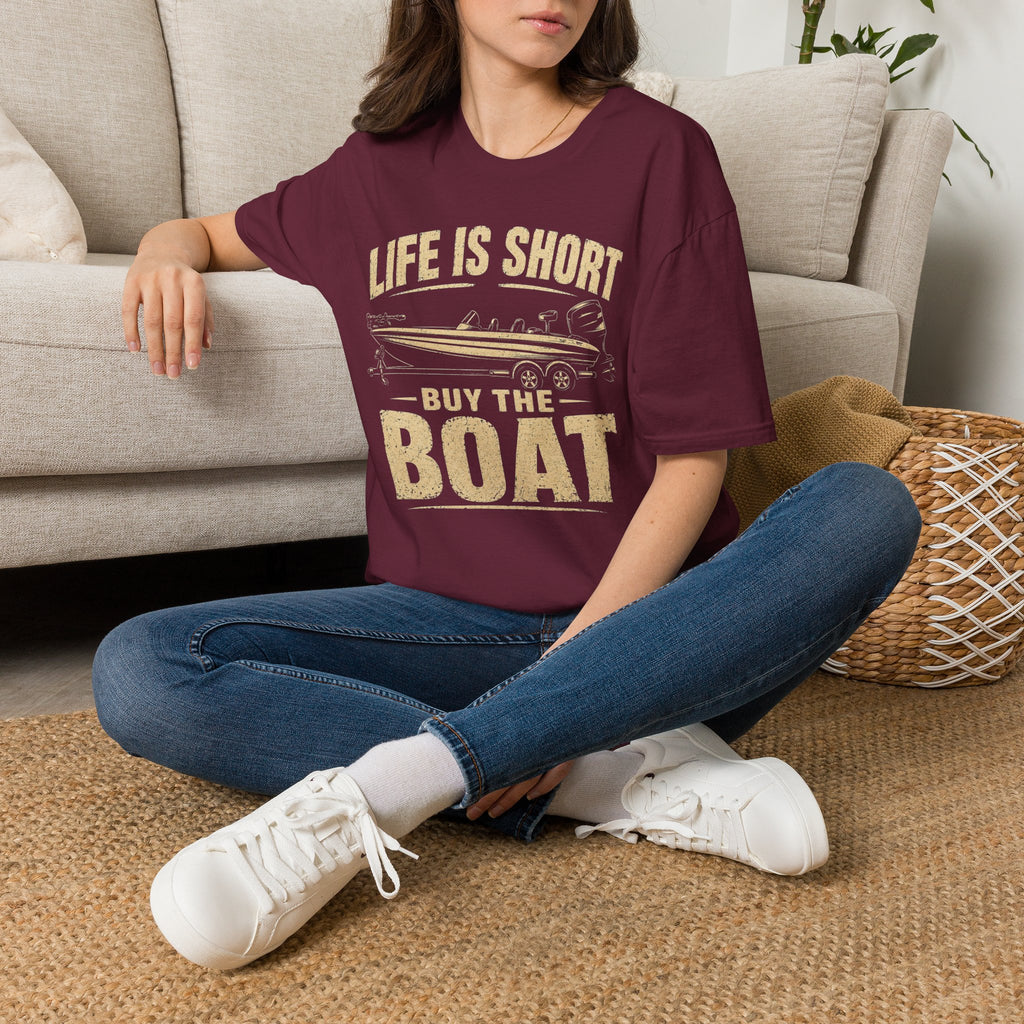 Boat T‑Shirt — "Life Is Short, Buy The Boat" Vintage Fishing Tee