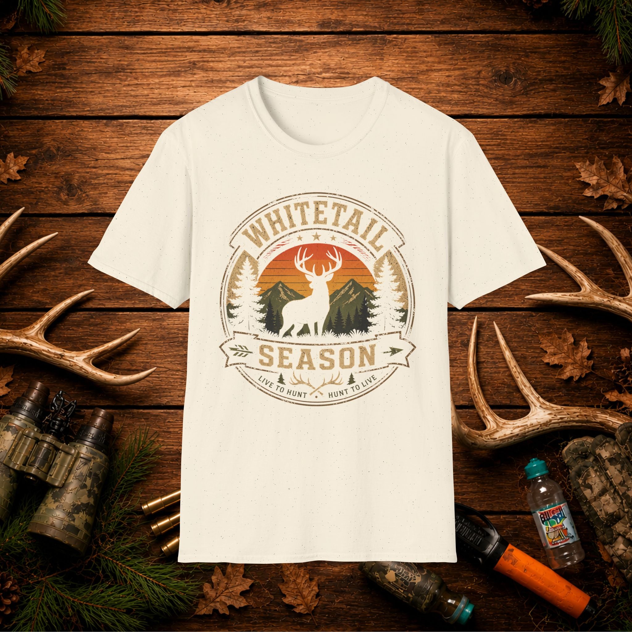 Whitetail Season Deer Hunting Shirt | Vintage Buck Hunter Tee | Retro Outdoor Graphic T-Shirt