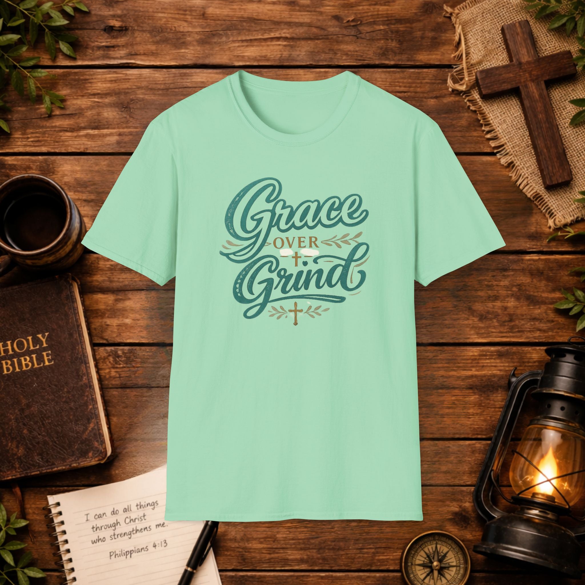 Grace Over Grind T-Shirt — Christian Faith Inspirational Tee