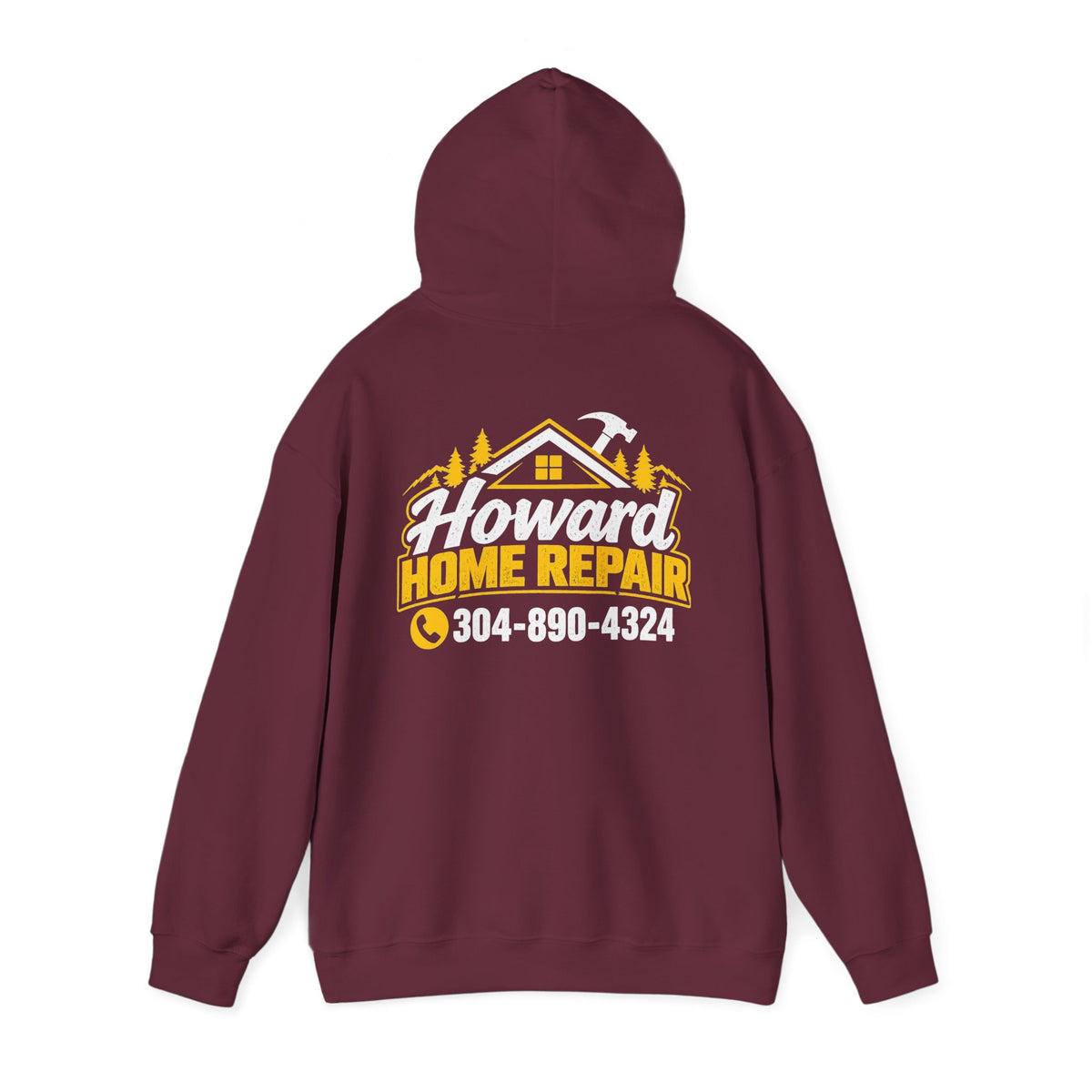 Howard Home Repair Hoodie — Logo Pullover back print