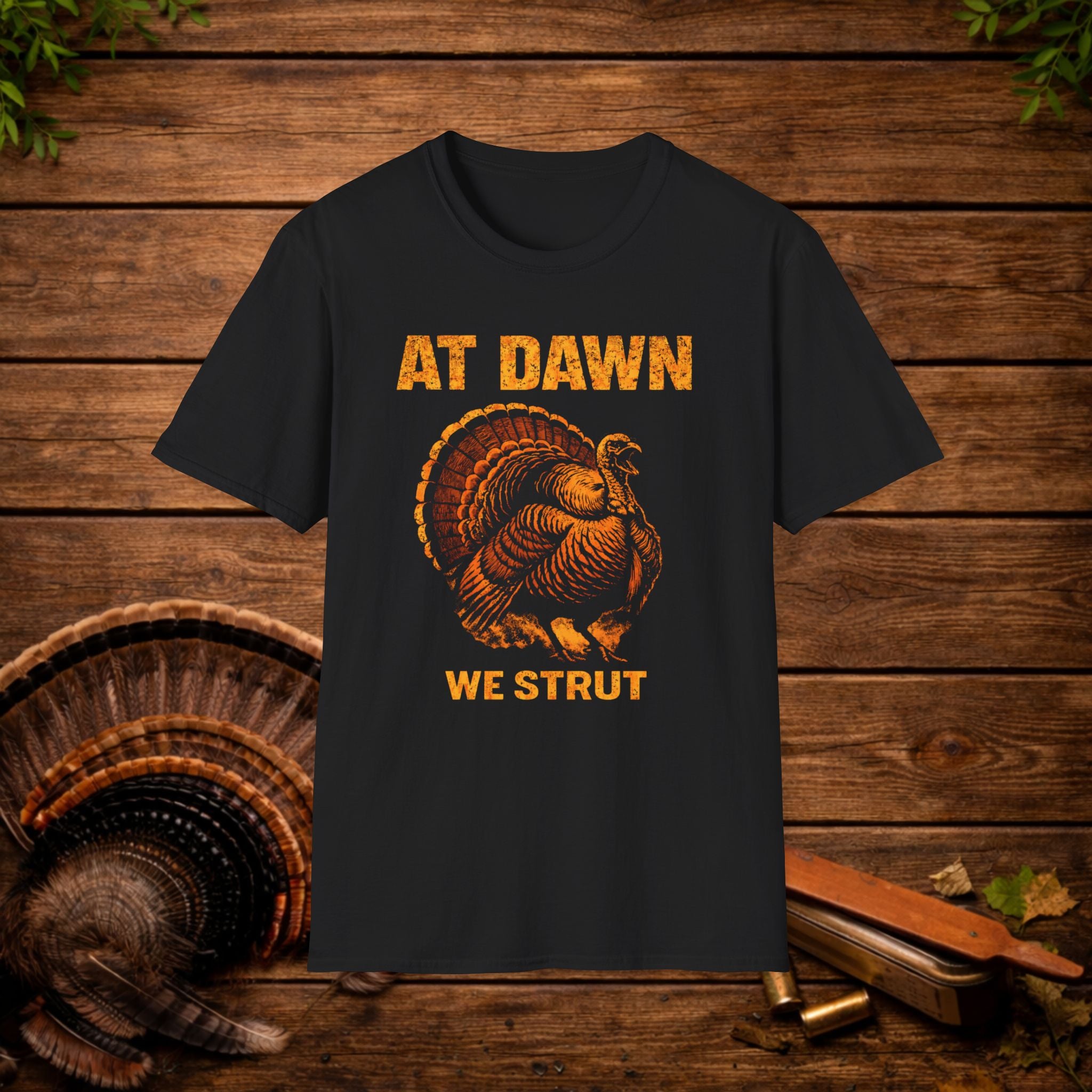 At Dawn We Strut Turkey Hunting Shirt – Vintage Gobbler Tee – Spring Turkey Season Hunting Apparel – Hunter Gift