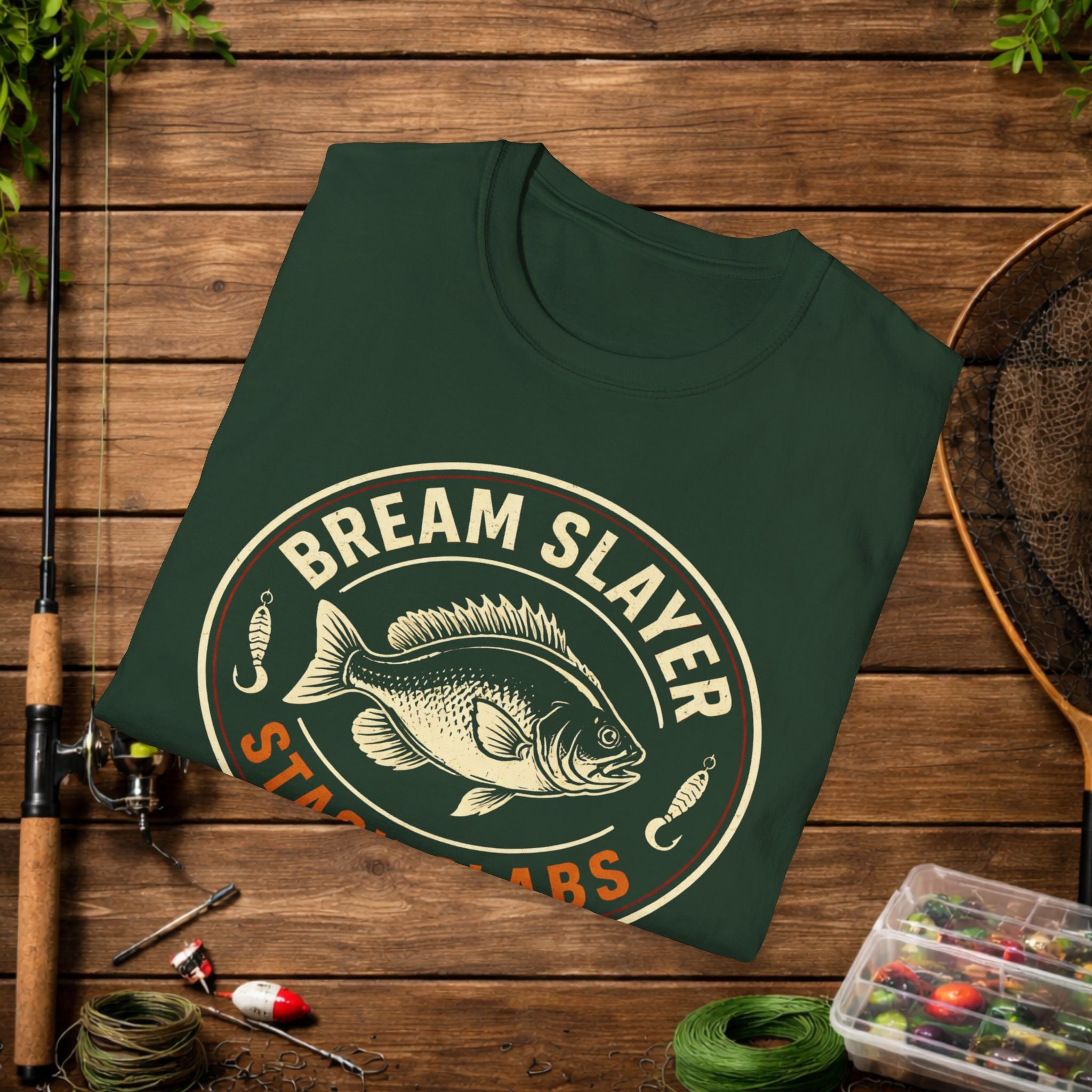 Bream Slayer Shirt – Stack Slabs Fishing Tee – Panfish Angler Badge Shirt – Crappie & Bluegill Fishing Shirt