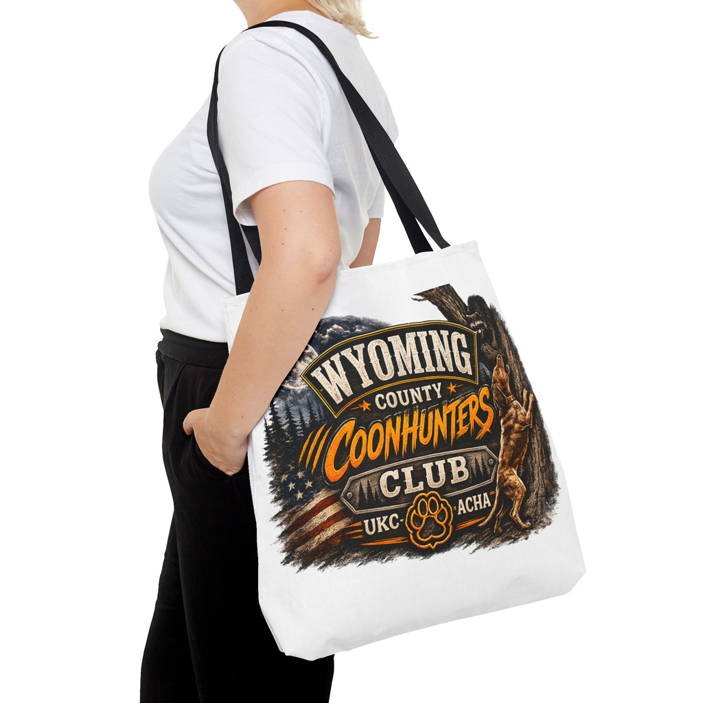 Coonhunters Club Wyoming Tote Bag — Vintage Hunting Patch Design