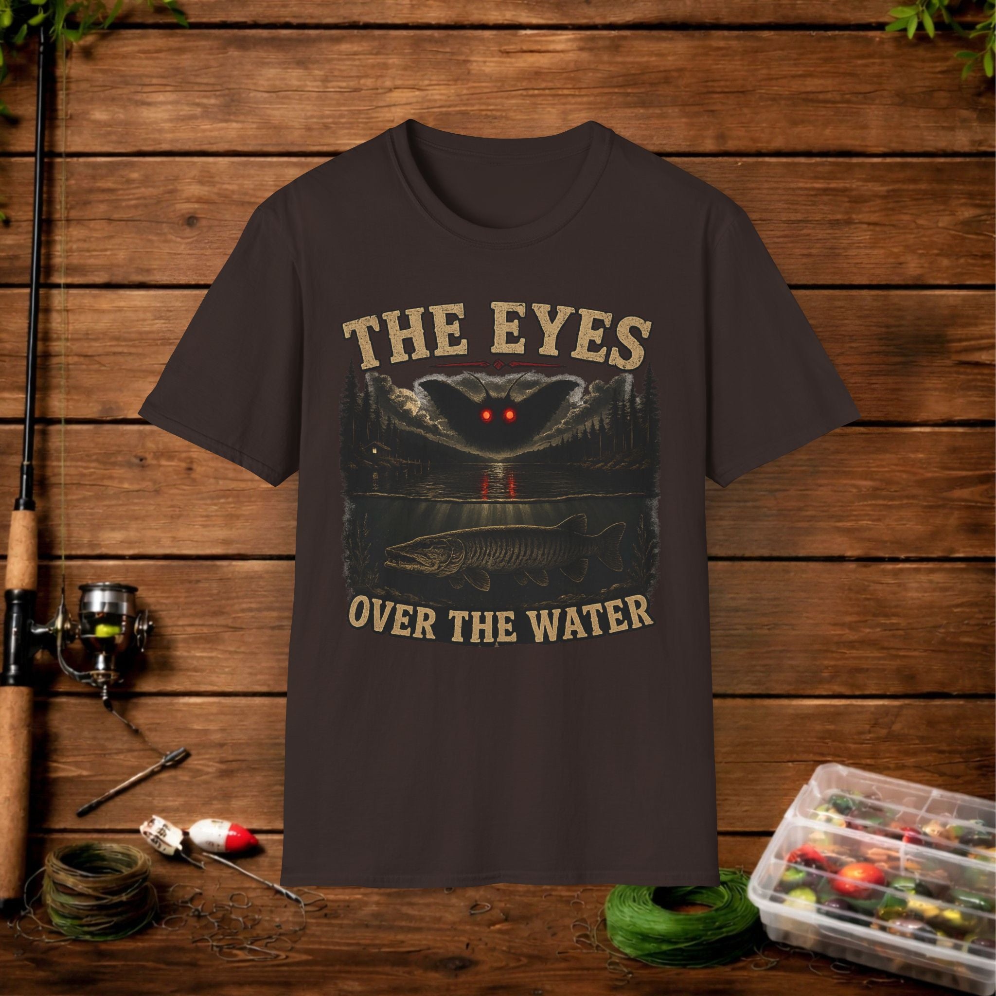 Graphic T-Shirt — "The Eyes Over the Water" Red-Eyed MothMan Tee