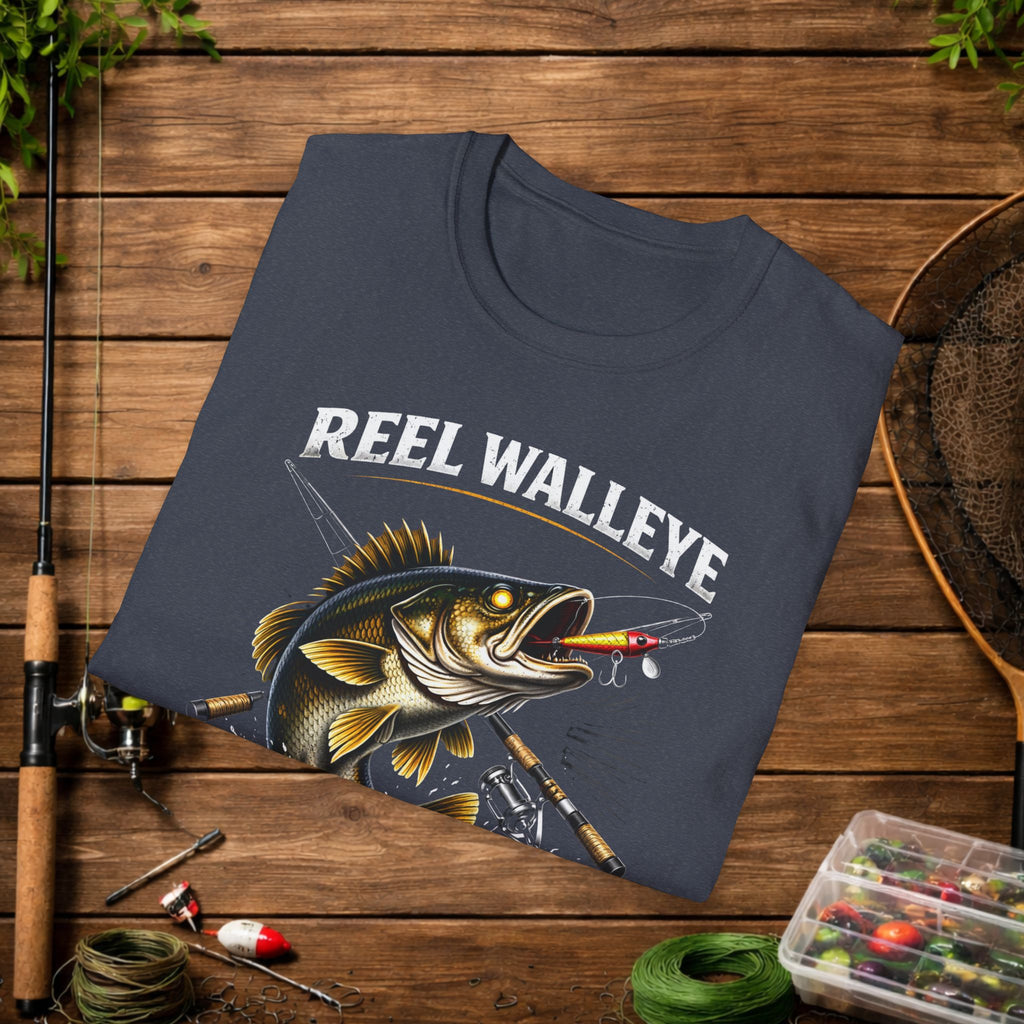 Reel Walleye Warriors Fishing Shirt – Walleye Angler Tee – Funny Walleye Fishing Apparel – Fisherman Gift