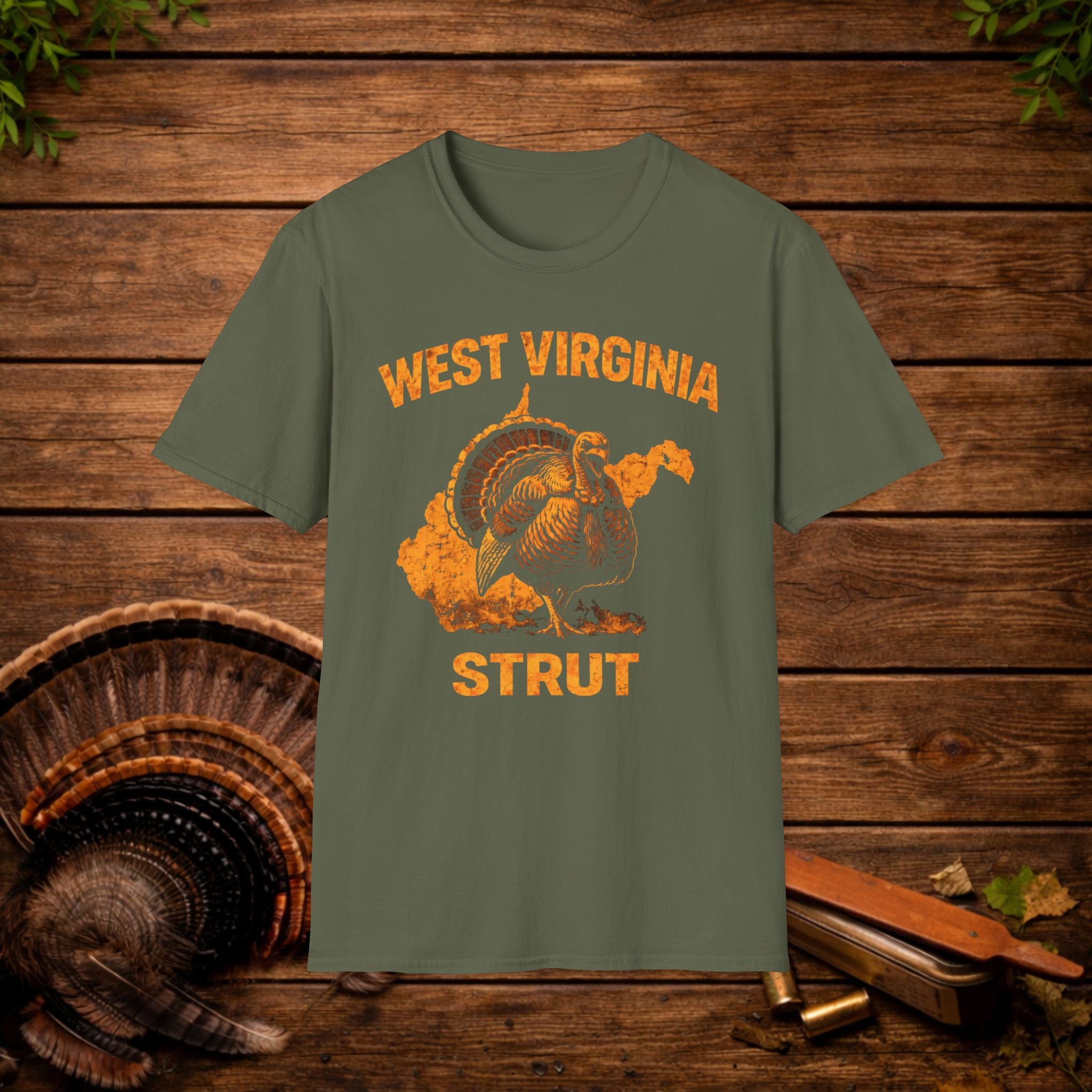West Virginia Strut Turkey Hunting Shirt – WV Gobbler Tee – Mountain State Turkey Season Shirt – Hunter Gift