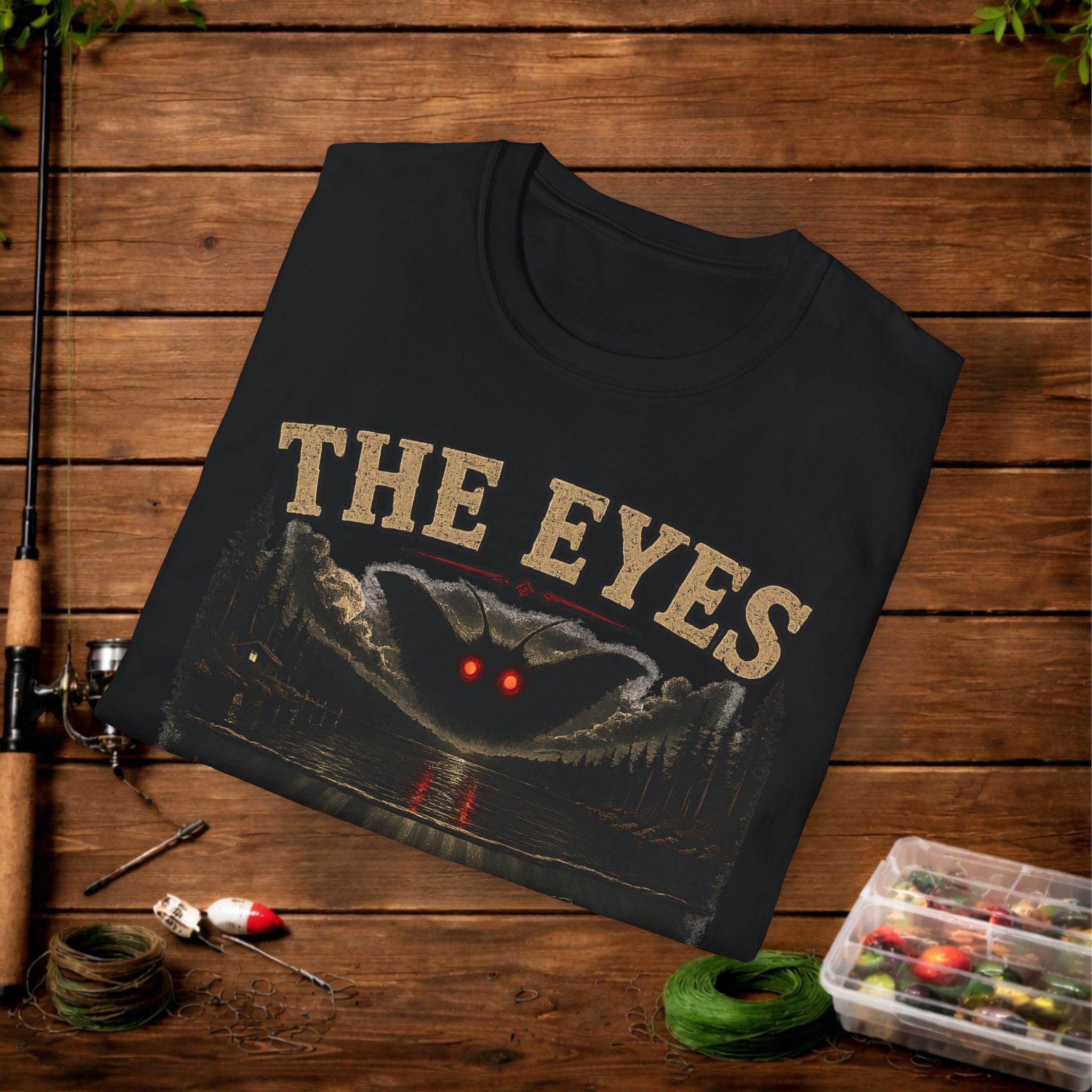 Graphic T-Shirt — "The Eyes Over the Water" Red-Eyed MothMan Tee