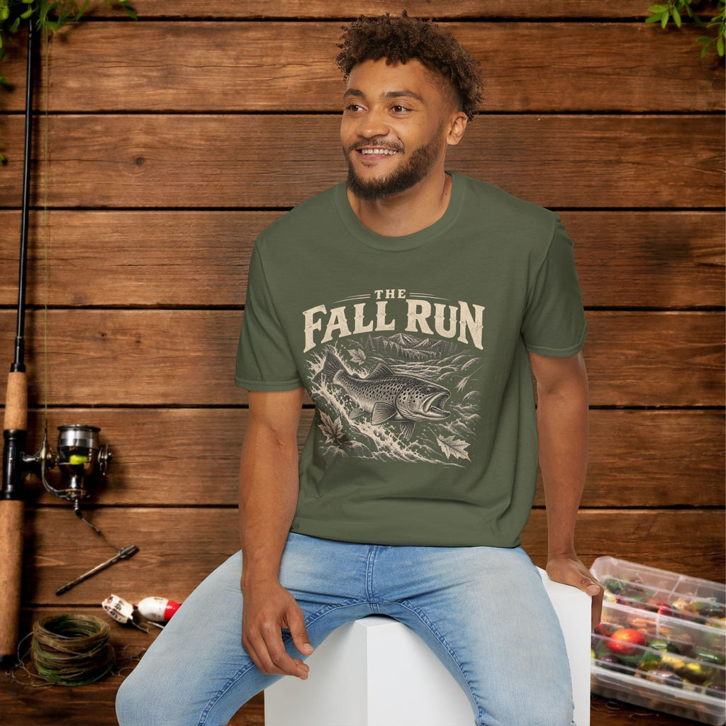 The Fall Run Fishing T-Shirt — Vintage Trout Design
