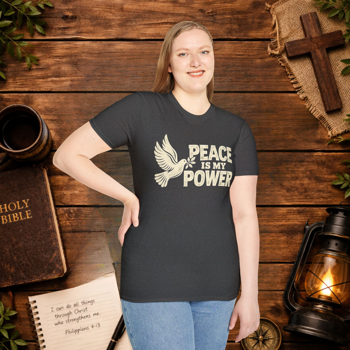 Peace Is My Power T-Shirt — Christian Dove Faith Tee