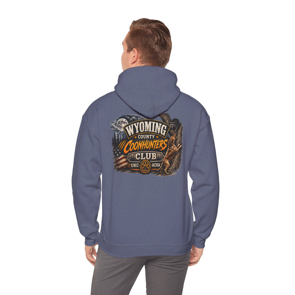 Wyoming Coonhunters Club Hoodie – Dual print badge front/banner back