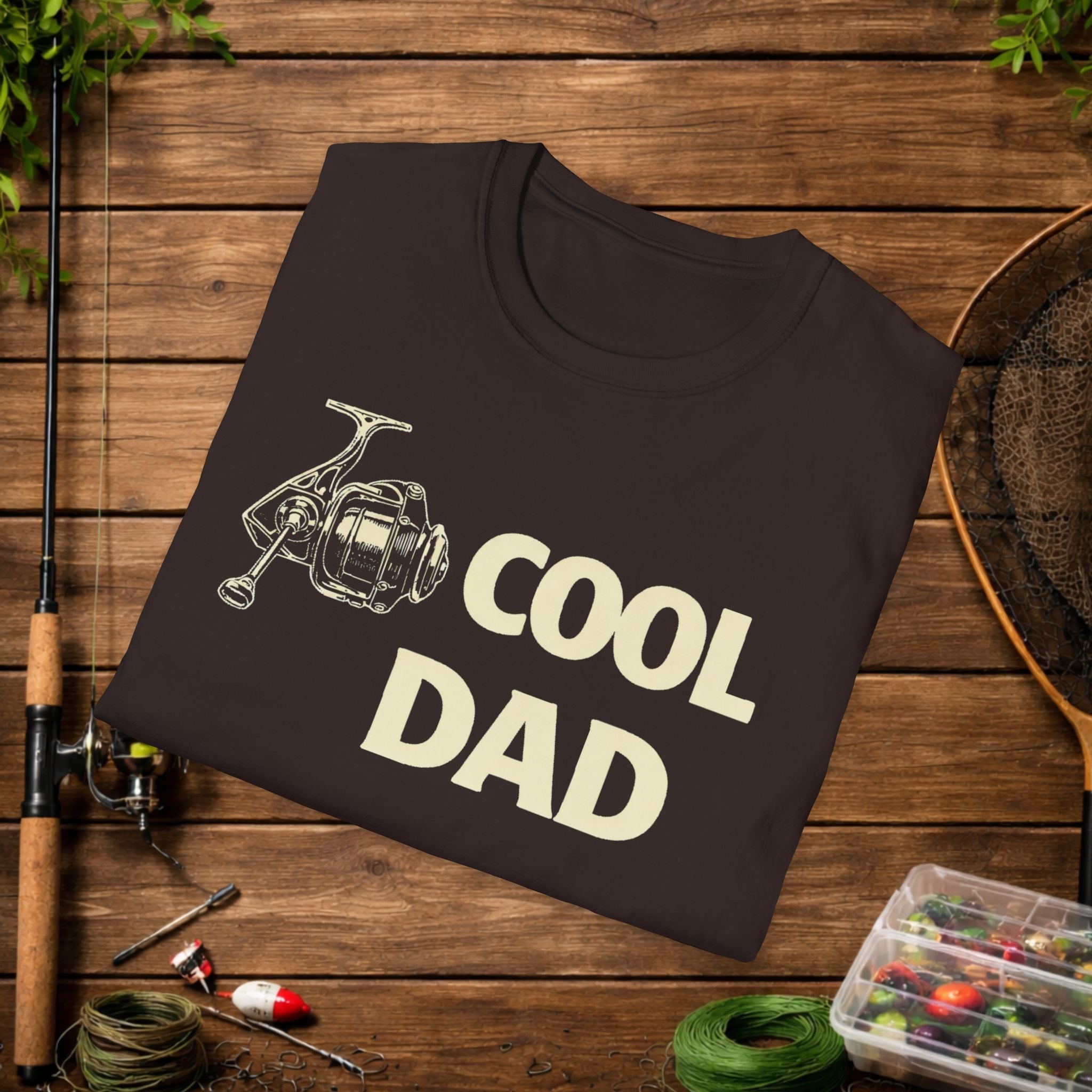 Cool Dad Fishing T-Shirt — Retro Fishing Reel Tee for Dad, Father’s Day Gift
