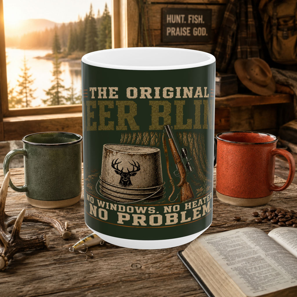 The Original Deer Blind Hunting Coffee Mug – 15oz Ceramic
