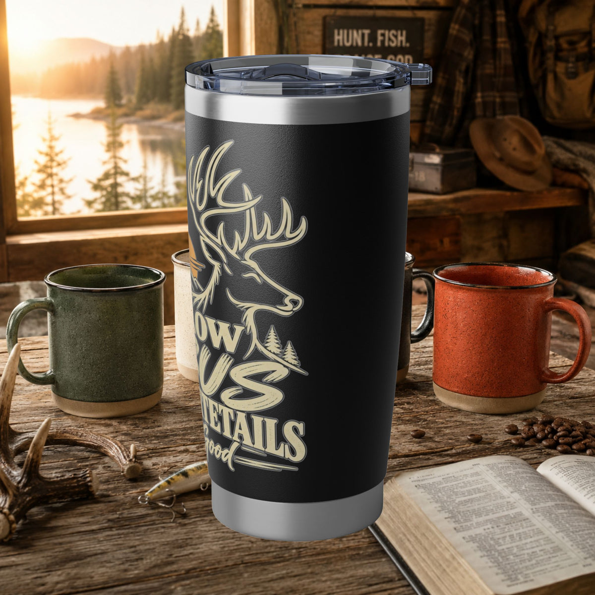 I Follow Jesus Chase Whitetails 20oz Tumbler | Christian Hunting Cup