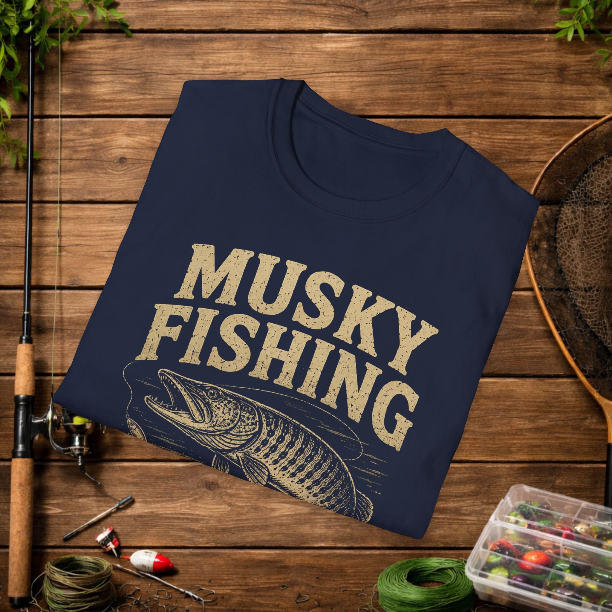 Musky Fishing T-Shirt – "Where 'Follows' Count As Success" Vintage Angler Tee