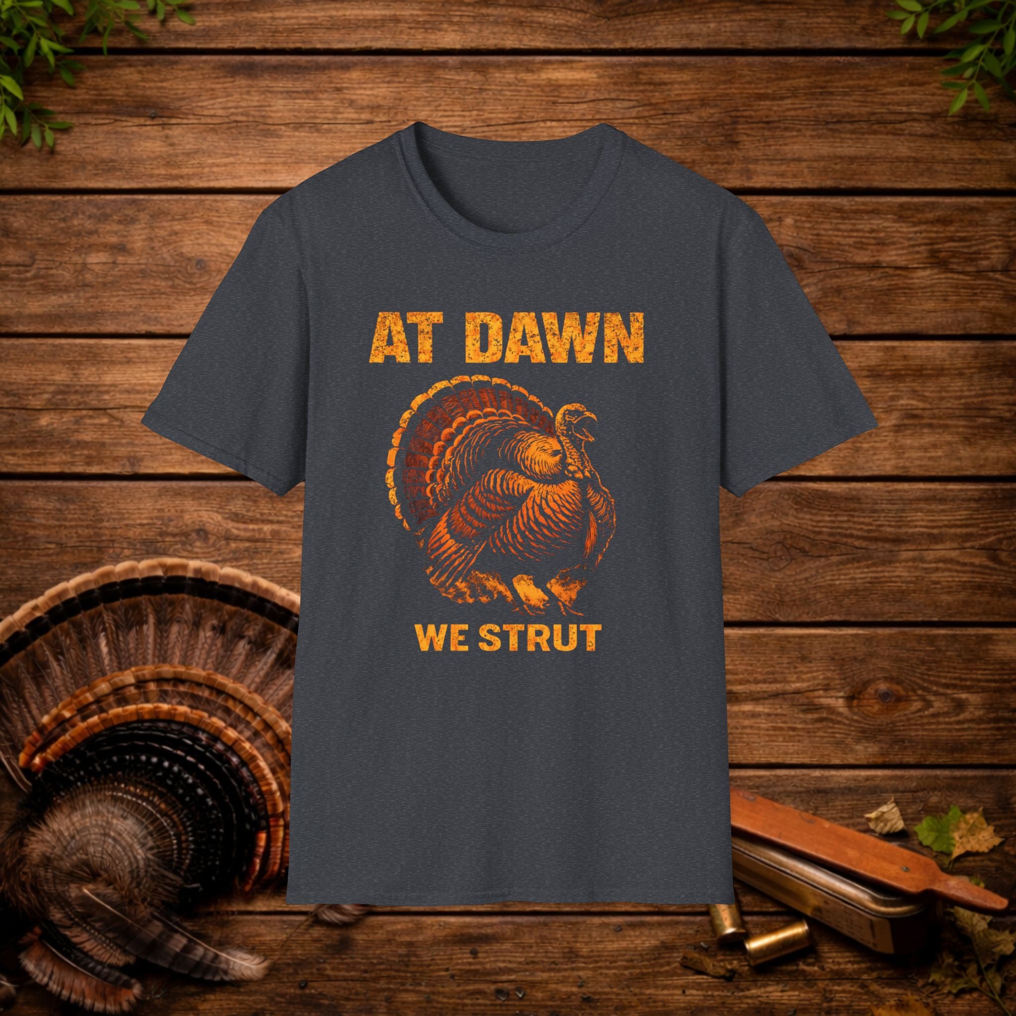 At Dawn We Strut Turkey Hunting Shirt – Vintage Gobbler Tee – Spring Turkey Season Hunting Apparel – Hunter Gift