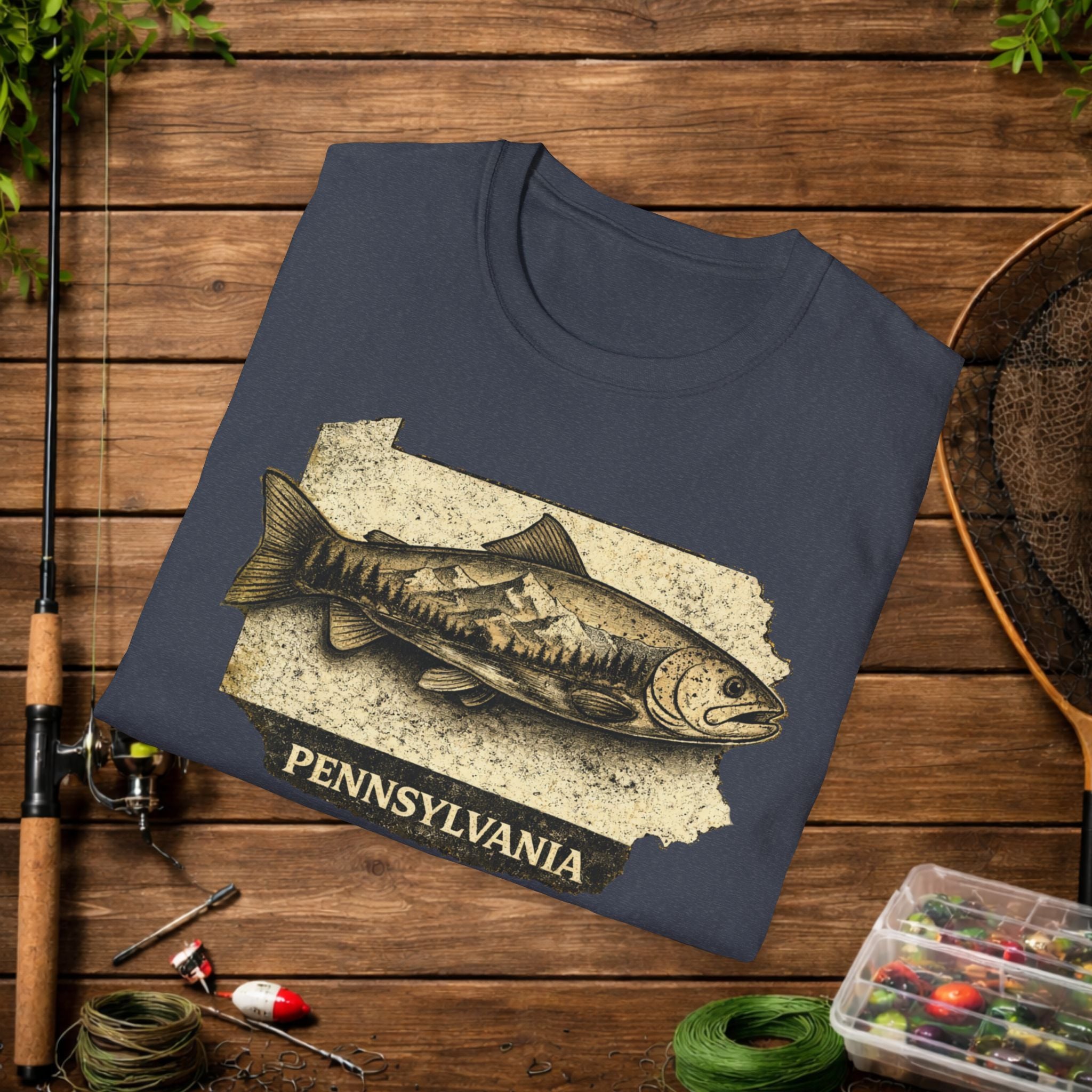 Pennsylvania Trout Fishing Shirt – Vintage PA Trout Angler Tee – Fly Fishing Apparel – Keystone State Fisherman Gift