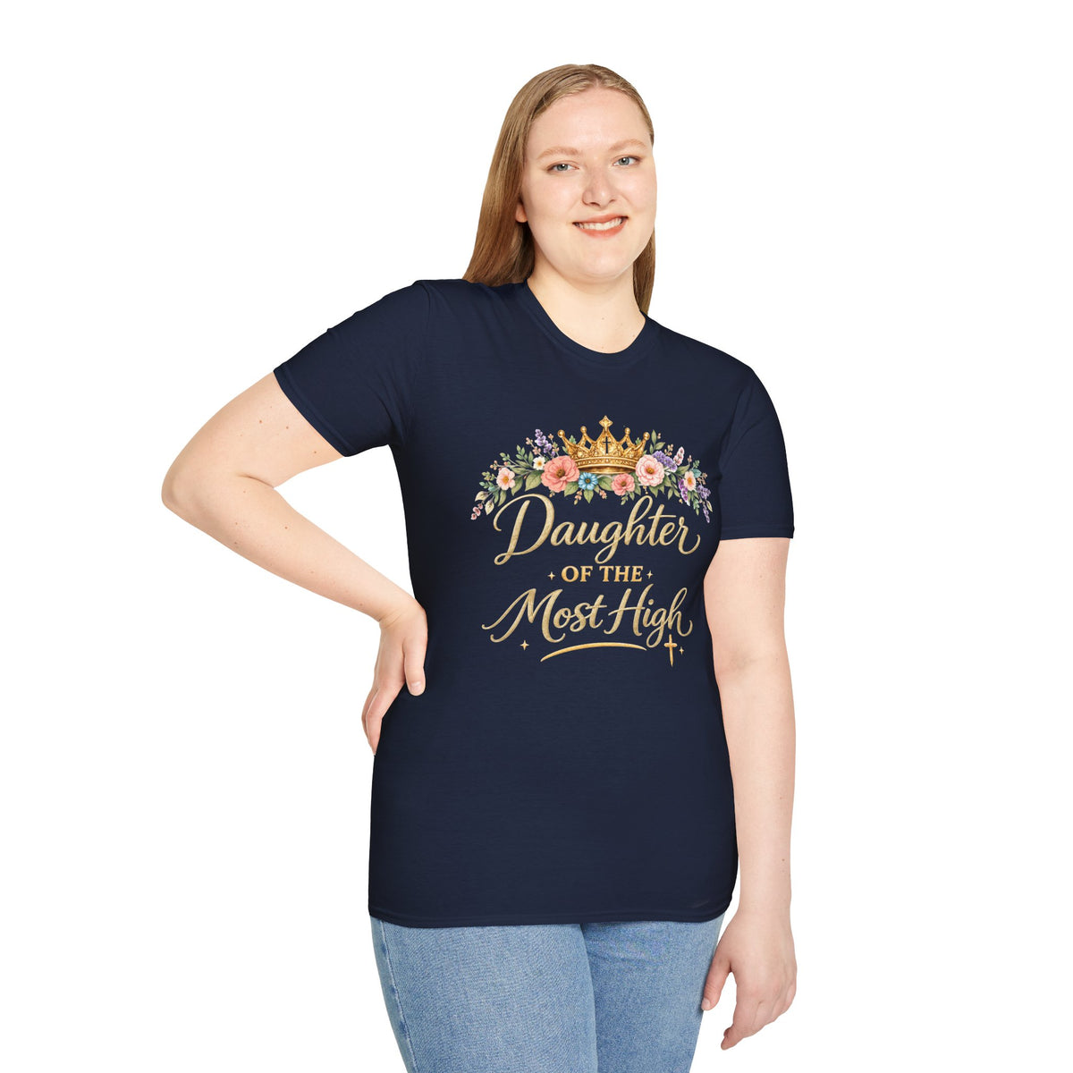 Daughter of the Most High T-Shirt | Floral Crown Christian Faith Tee