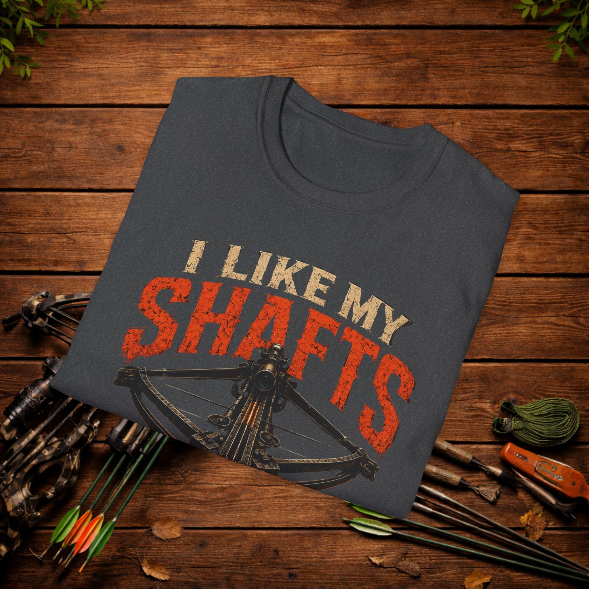 Graphic T-Shirt — "I Like My Shafts Wet" Crossbow Hunting Tee