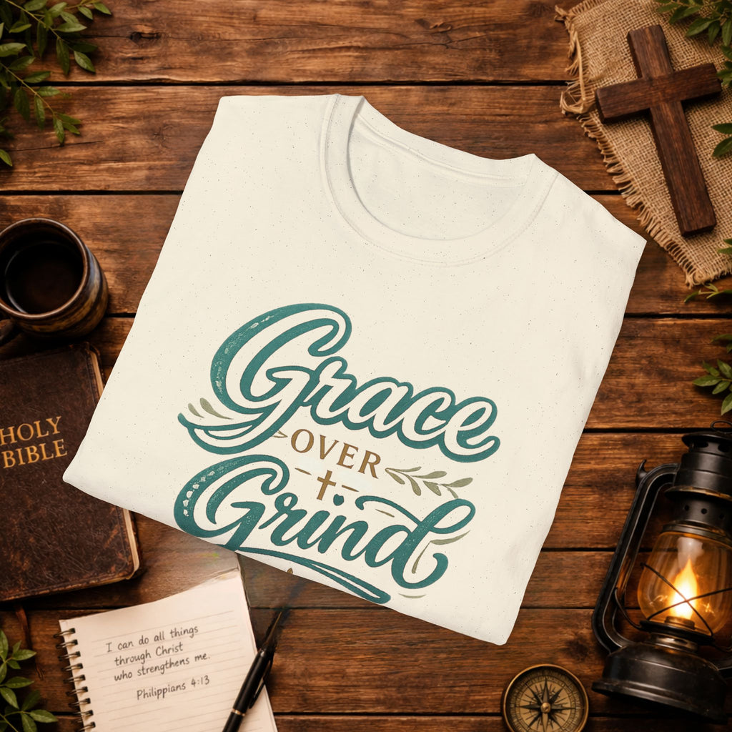 Grace Over Grind T-Shirt — Christian Faith Inspirational Tee