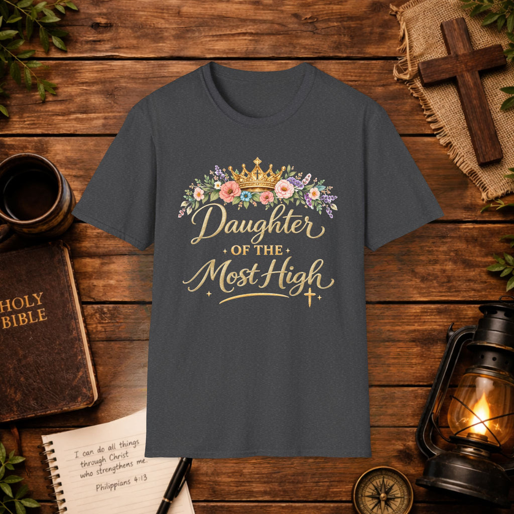 Daughter of the Most High T-Shirt | Floral Crown Christian Faith Tee