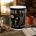 Coon Hunting Mug — "Tree Talk: He's Up There" Hound Dog Ceramic Coffee Cup (11oz/15oz)