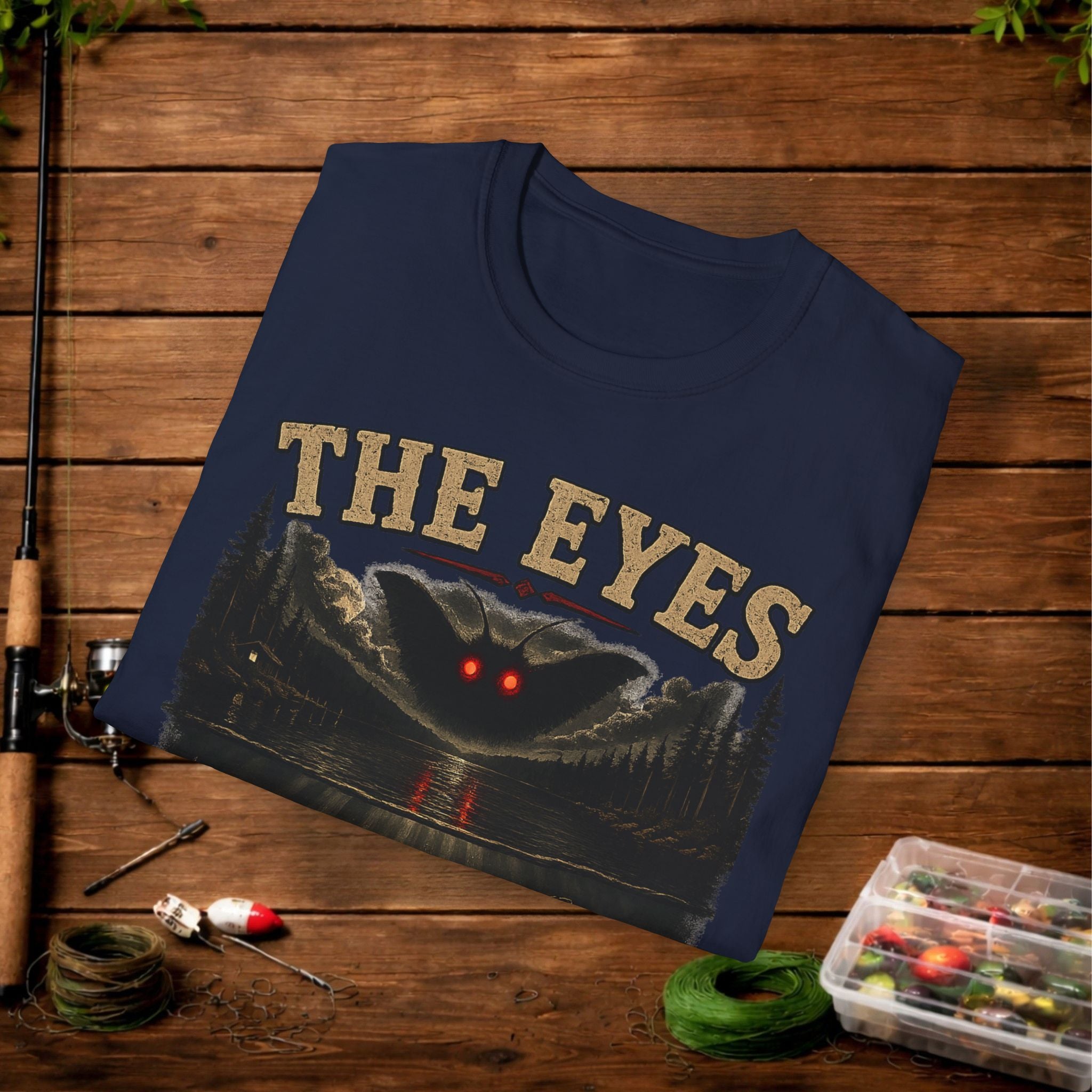 Graphic T-Shirt — "The Eyes Over the Water" Red-Eyed MothMan Tee