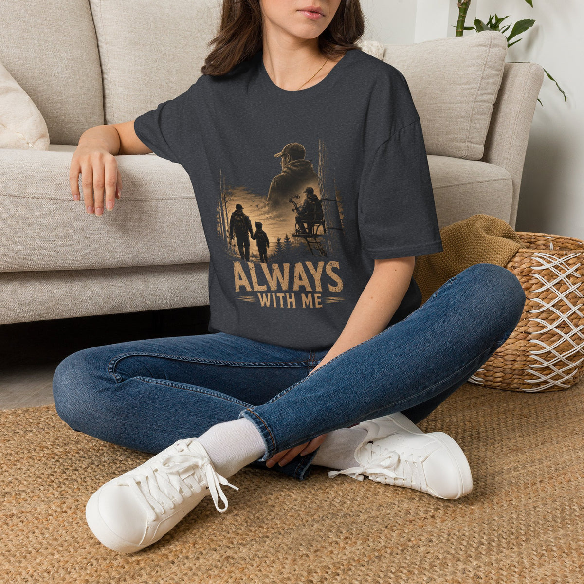 Always With Me Deer Hunting T-Shirt – Vintage Memorial Tee