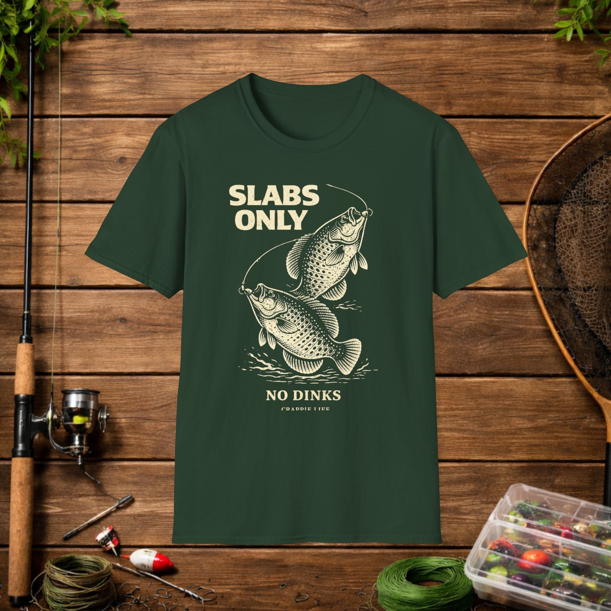 Slabs Only Crappie Fishing Shirt – Crappie Life Tee – No Dinks Funny Fishing Shirt – Crappie Angler Gift