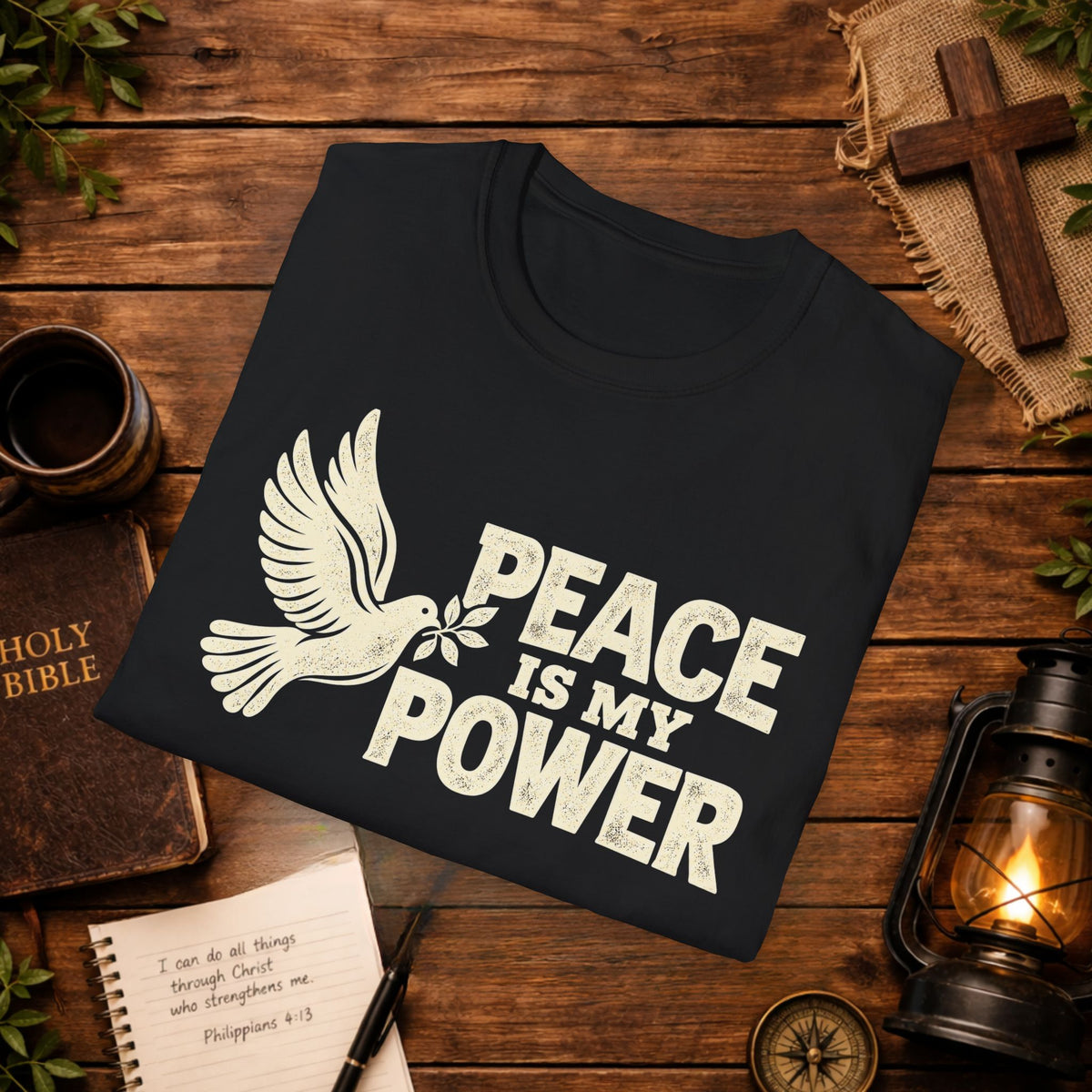 Peace Is My Power T-Shirt — Christian Dove Faith Tee